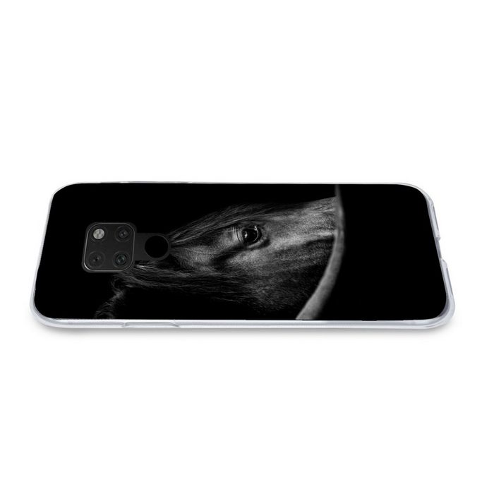 MuchoWow Handyhülle Pferde - Porträt - Schwarz - Tiere Phone Case Handyhülle Huawei Mate 20 Silikon Schutzhülle OR12094