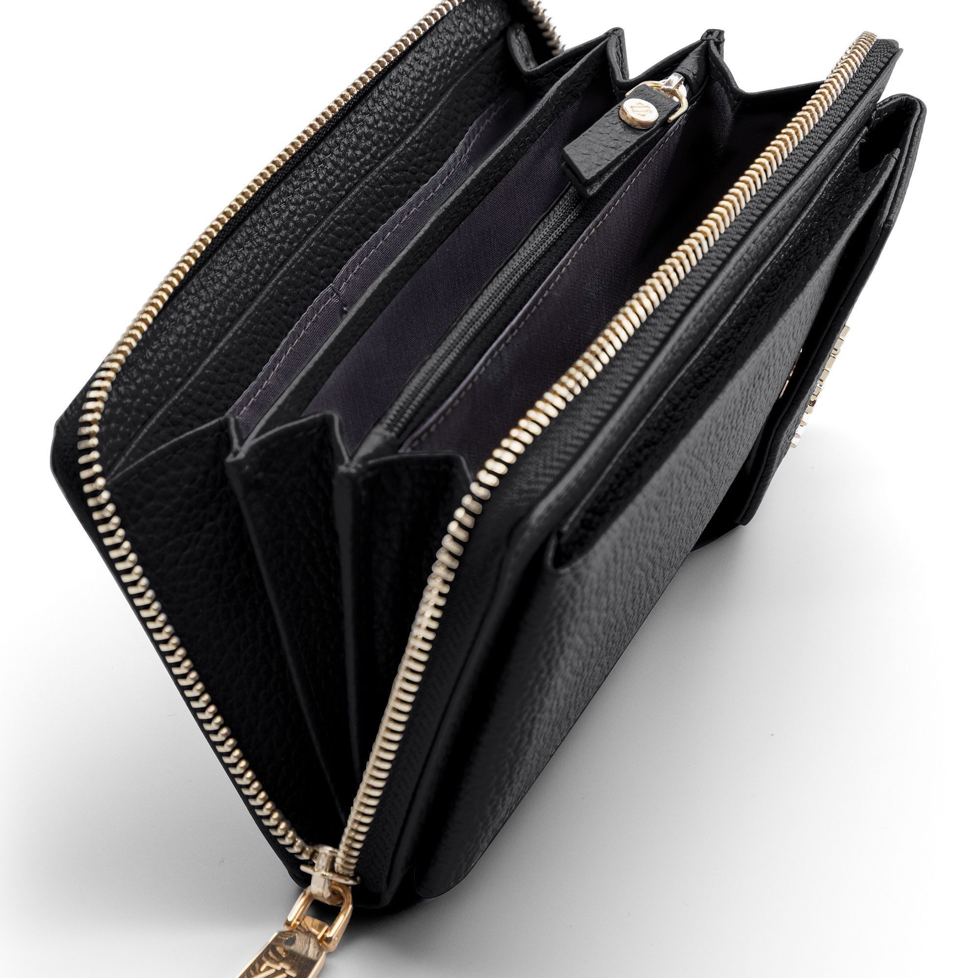 Lazarotti Smartphone-Hülle Bologna Leather Zip-Around Geldbörse Handytasche Leder 19 cm – Bild 5 von 5