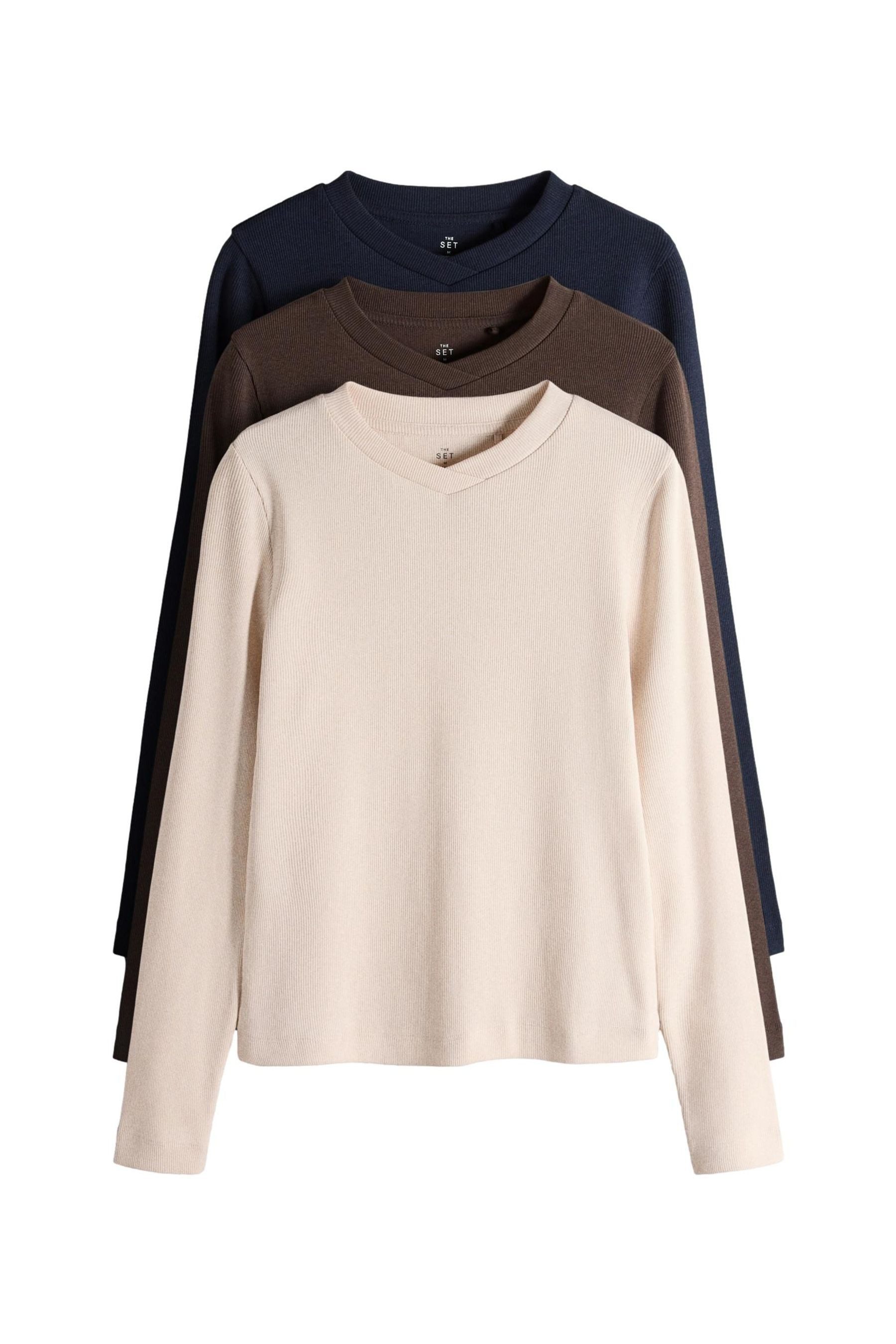 The Set Langarmshirt The Set hochgeschlossene Langarmshirts, 3er-Pack (3-tlg)