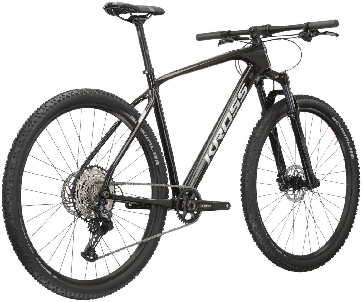 Kross Mountainbike Mountainbike Hardtail Level 10.0 Schwarz, 12 Gang Shimano DEORE SLX M7100 Schaltwerk, Kettenschaltung, mit Carbon-Rahmen und -Gabel