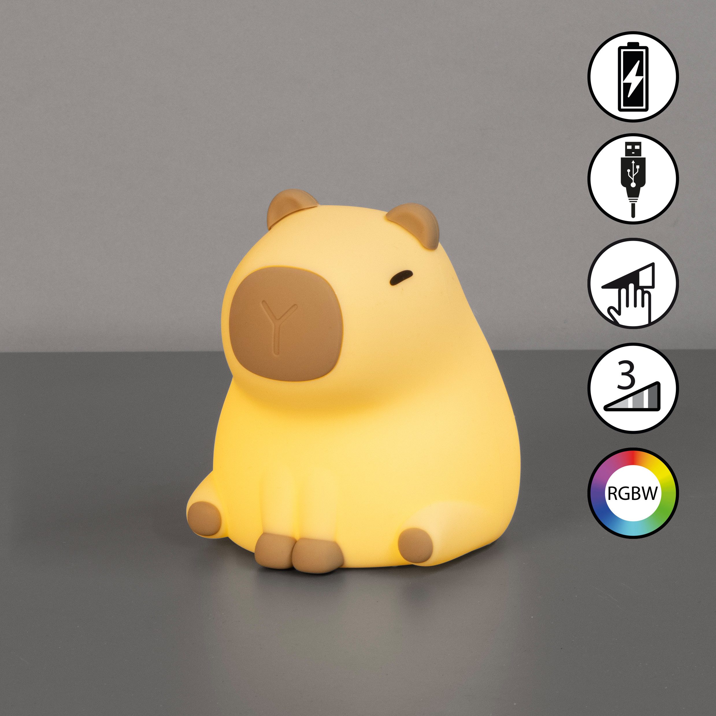 easy! BY FHL LED Tischleuchte Piggy, Dimmfunktion, Farbwechsel, Timerfunktion, USB-Ladefunktion, LED fest integriert, Warmweiß, lange Leuchtdauer