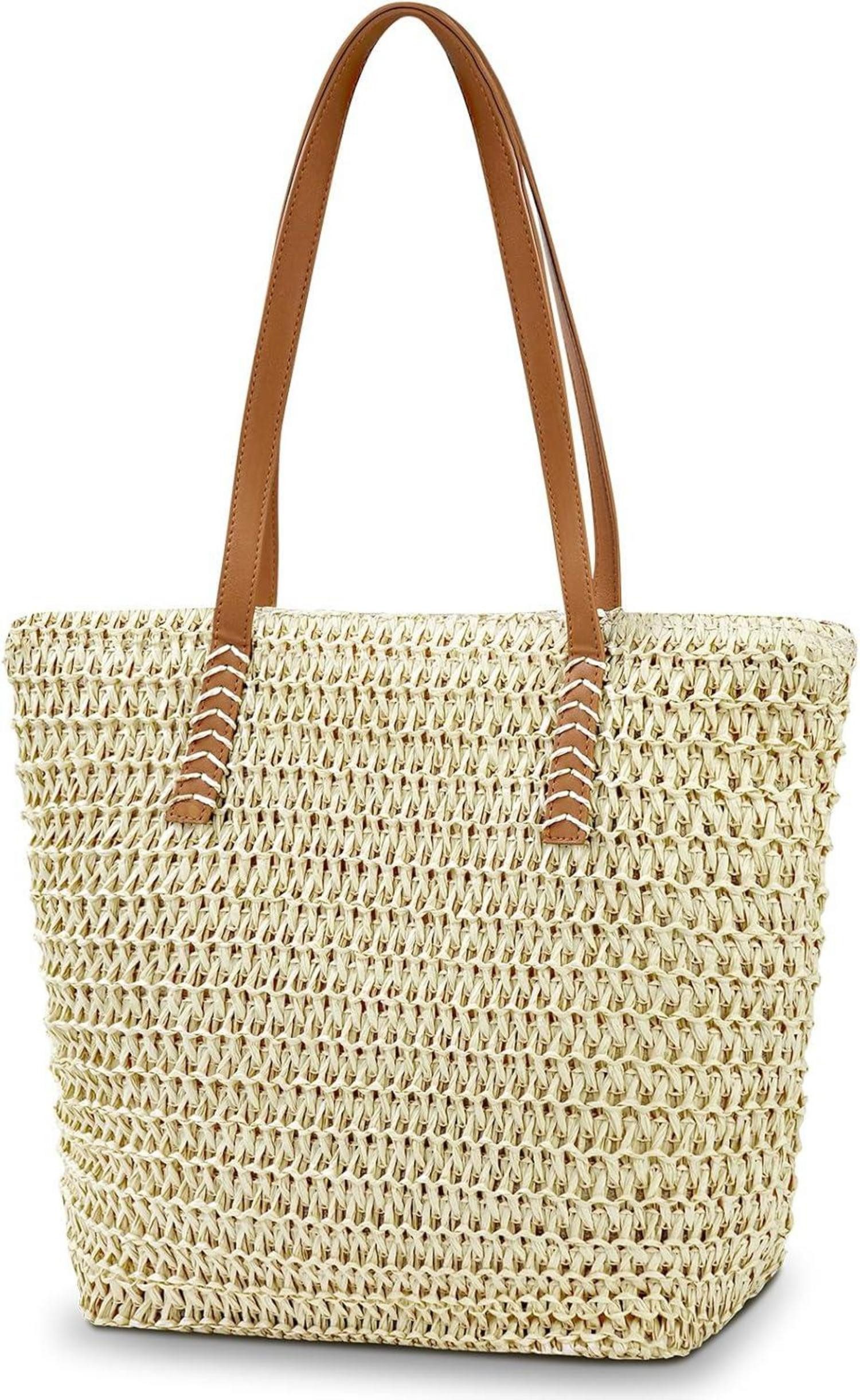 LuxusKollektion Strandtasche Strohtasche Damen groß, Stroh günstig online kaufen