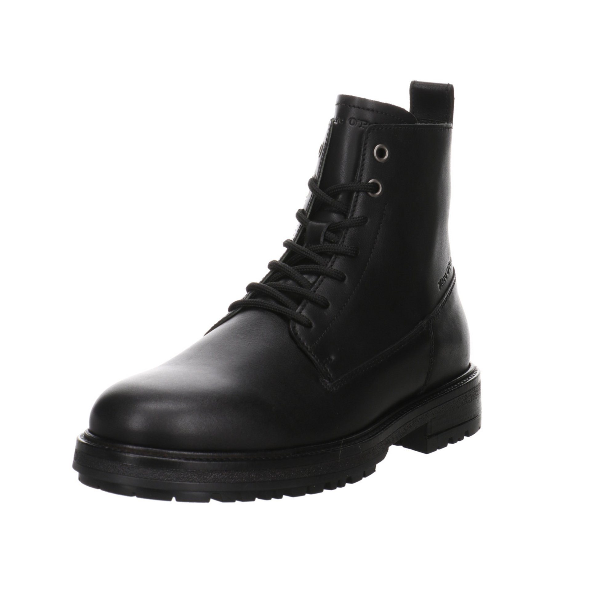 Marc O'Polo Boots Glattleder uni Schnürstiefel Glattleder schwarz dunkel