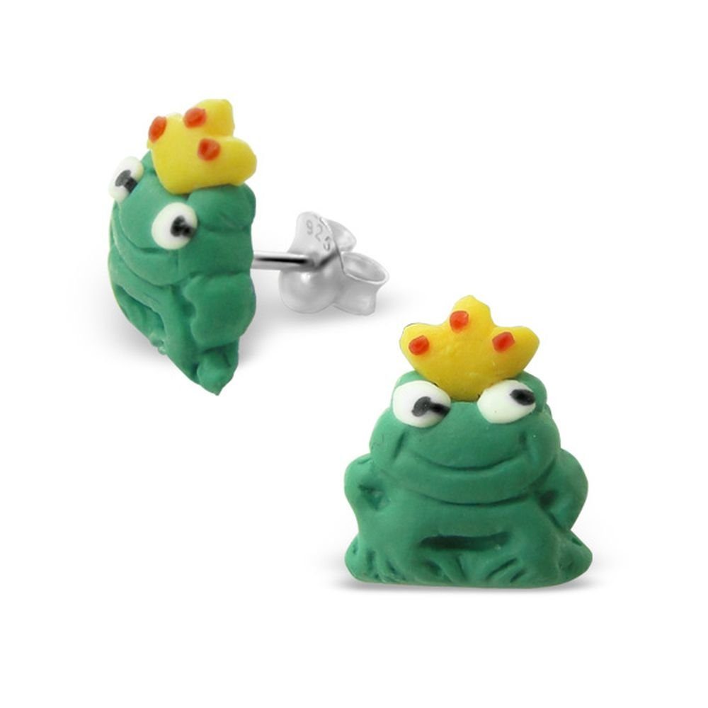 BUNGSA Ohrring-Set Ohrstecker Froschkönig aus 925 Silber Kinder (1 Paar (2 Stück), 2-tlg), Ohrschmuck Ohrringe