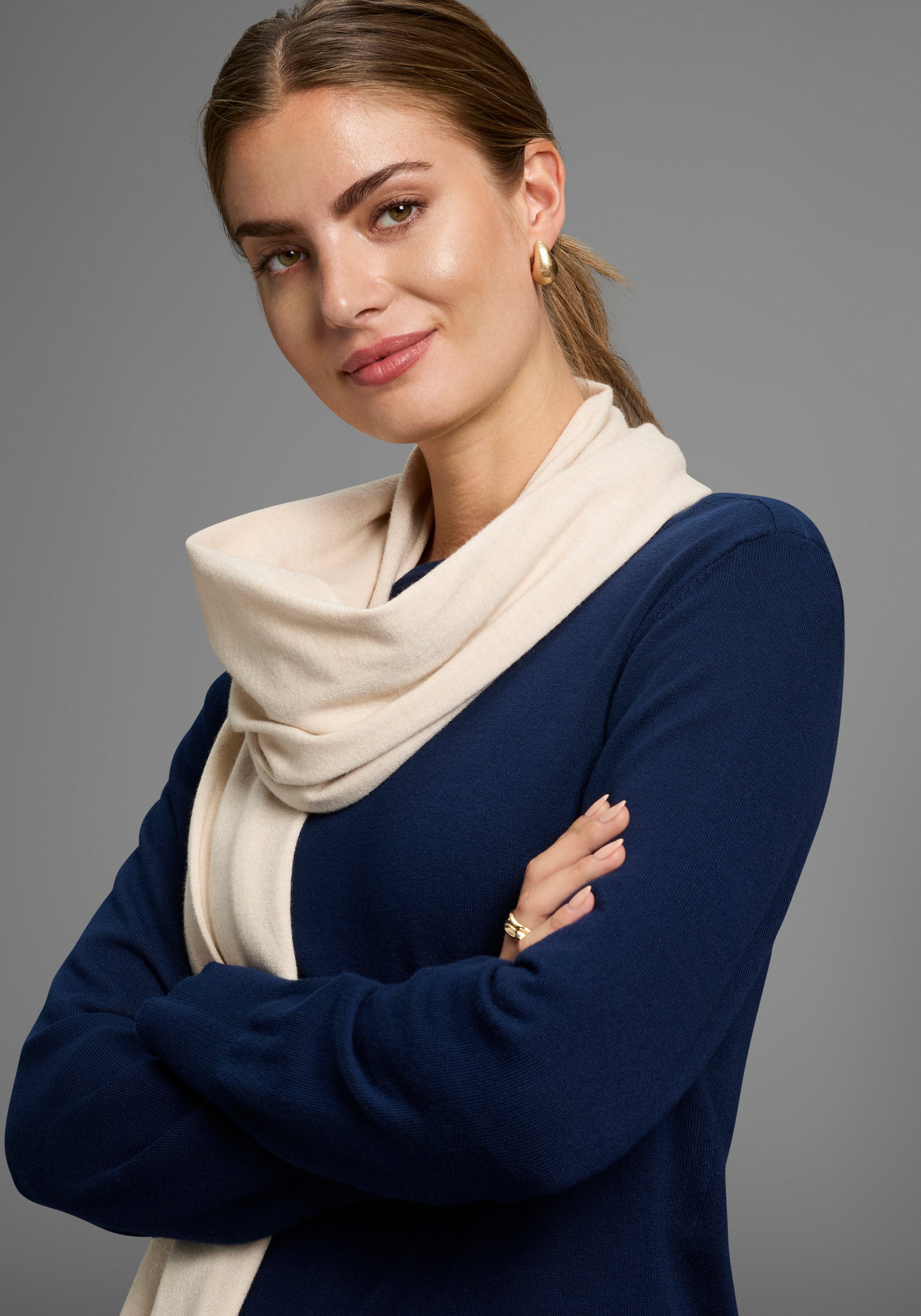 Laura Scott Strickschal, in Maxi-Größe mit modischen Rippenabschlüssen - NE günstig online kaufen