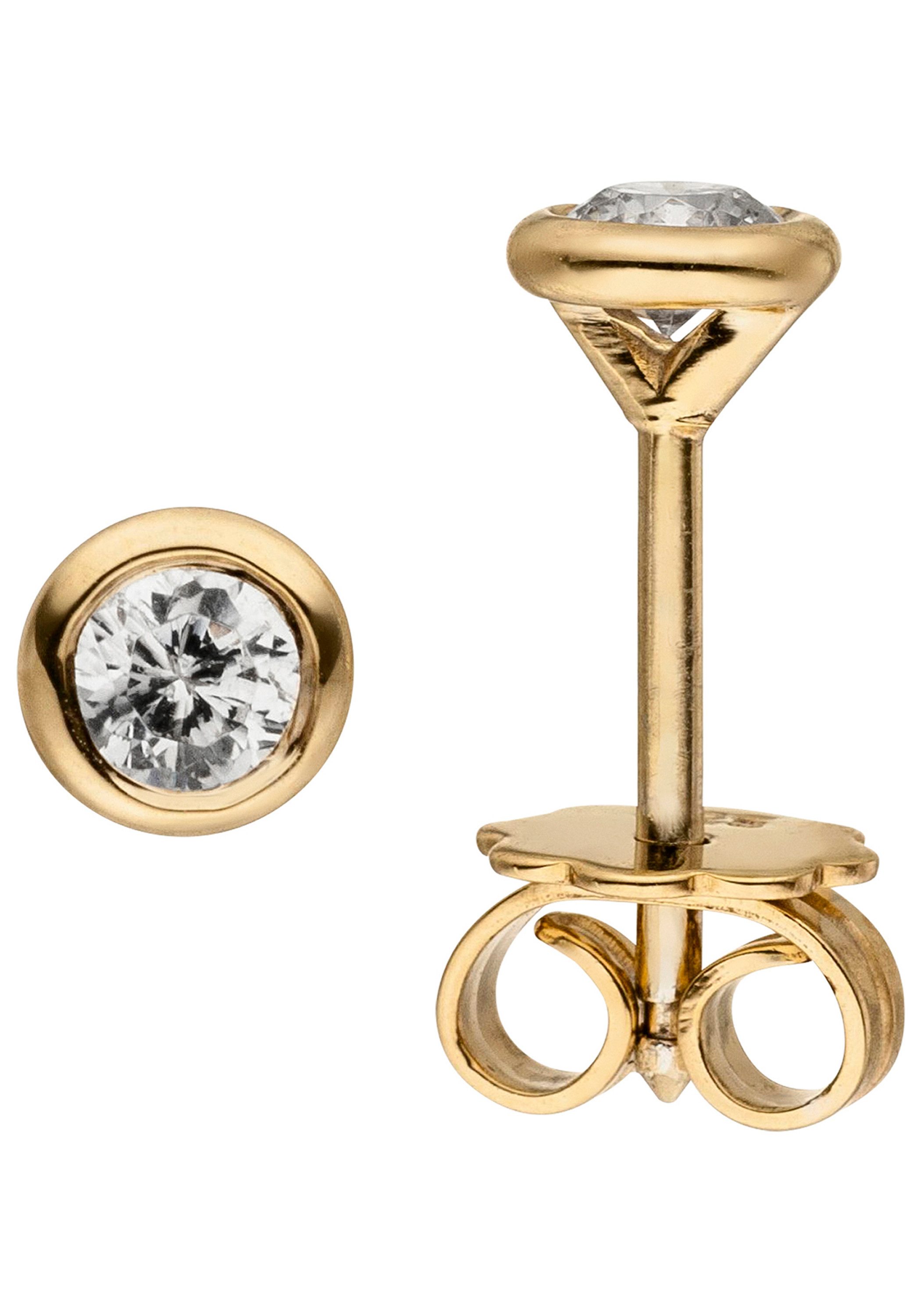 Paar Ohrstecker Ohrringe Solitär Diamanten Brillanten 0,24 ct.