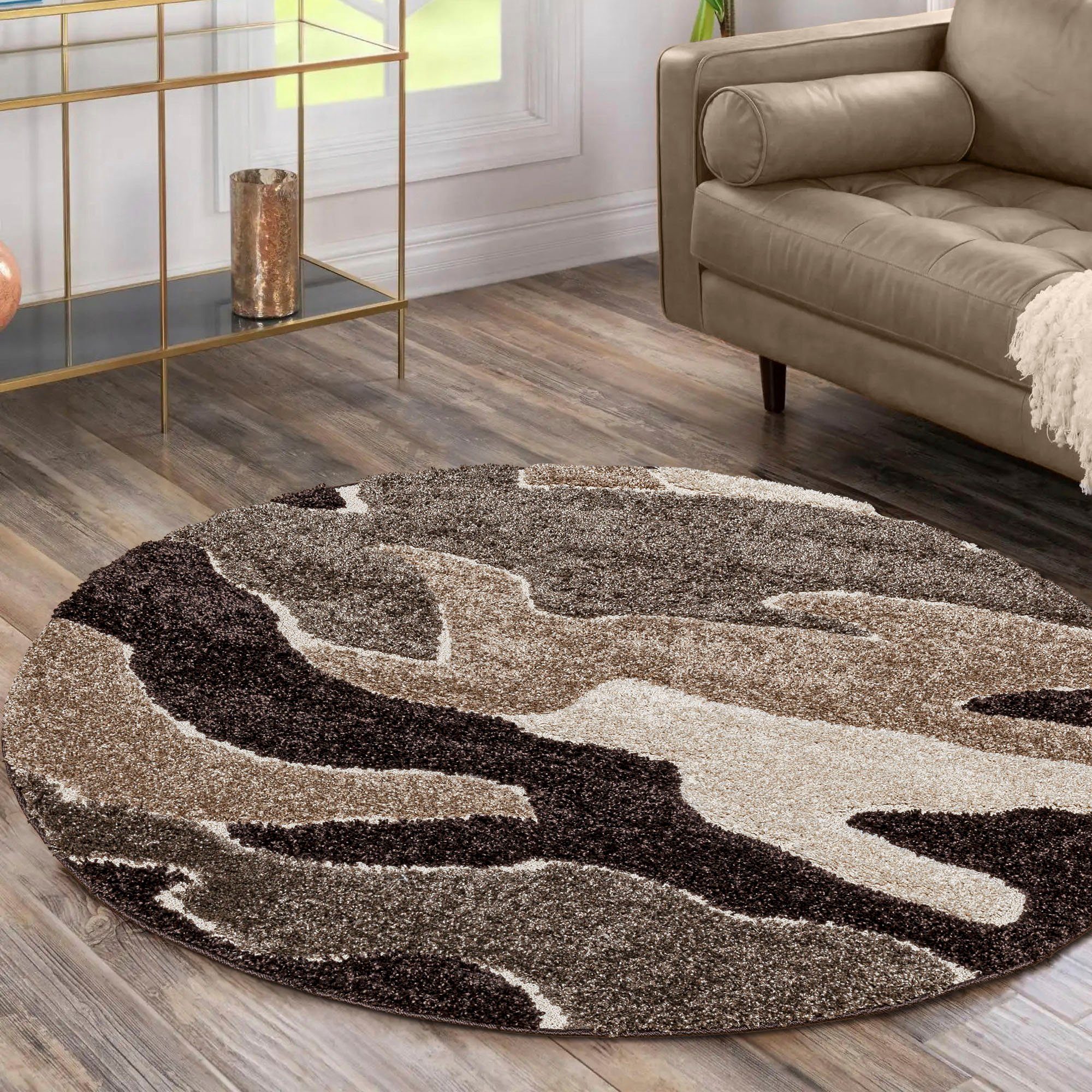Sanat Hochflor-Teppich Luxus 3508, rund, Höhe: günstig online kaufen