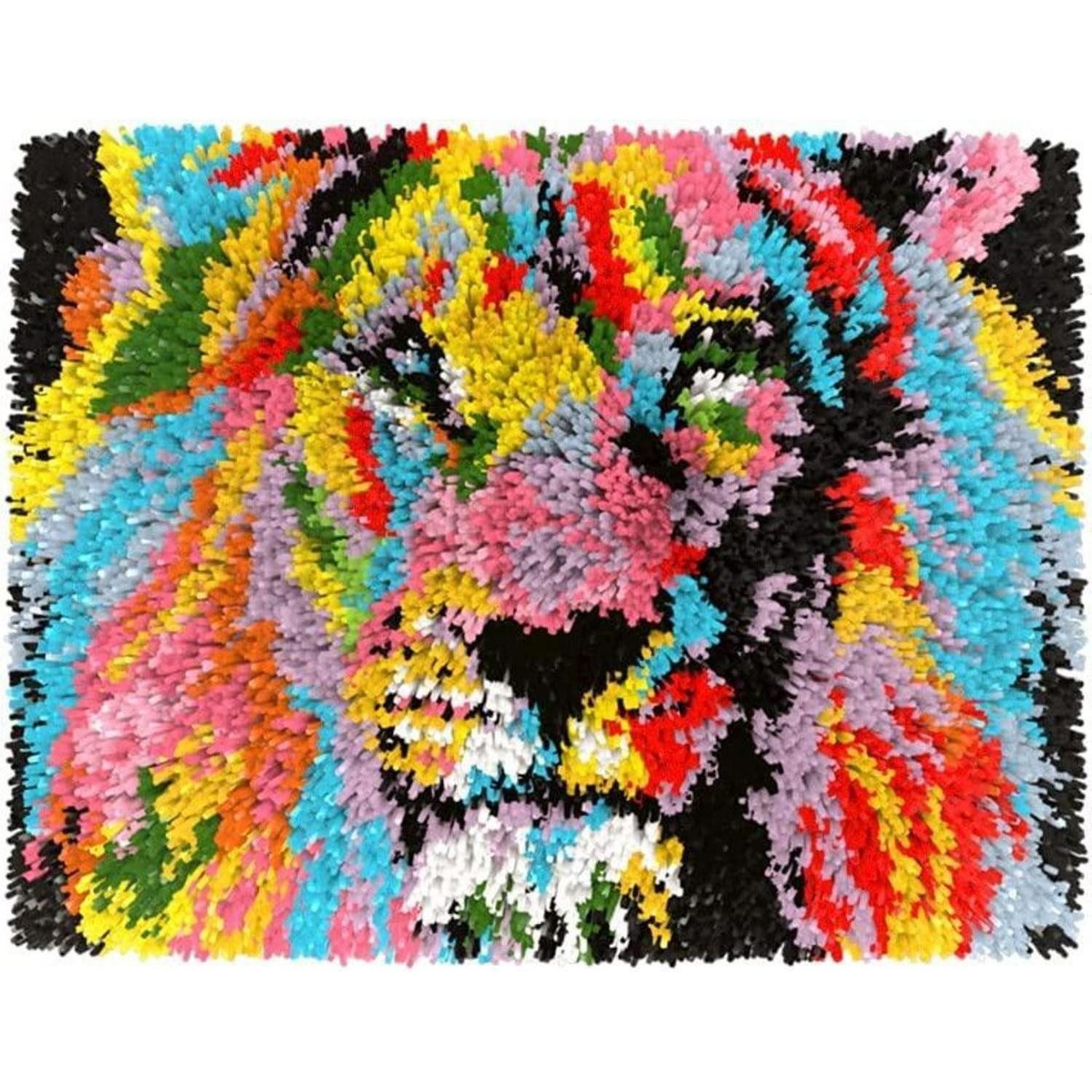 LuxusKollektion Kreativset Knüpfteppich Löwenkopf 50x38cm Set