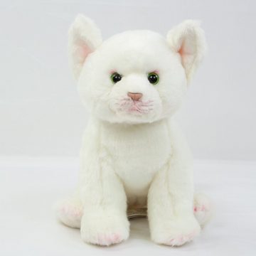 Teddys Rothenburg Kuscheltier Katze sitzend weiß 24 cm Plüschkatze
