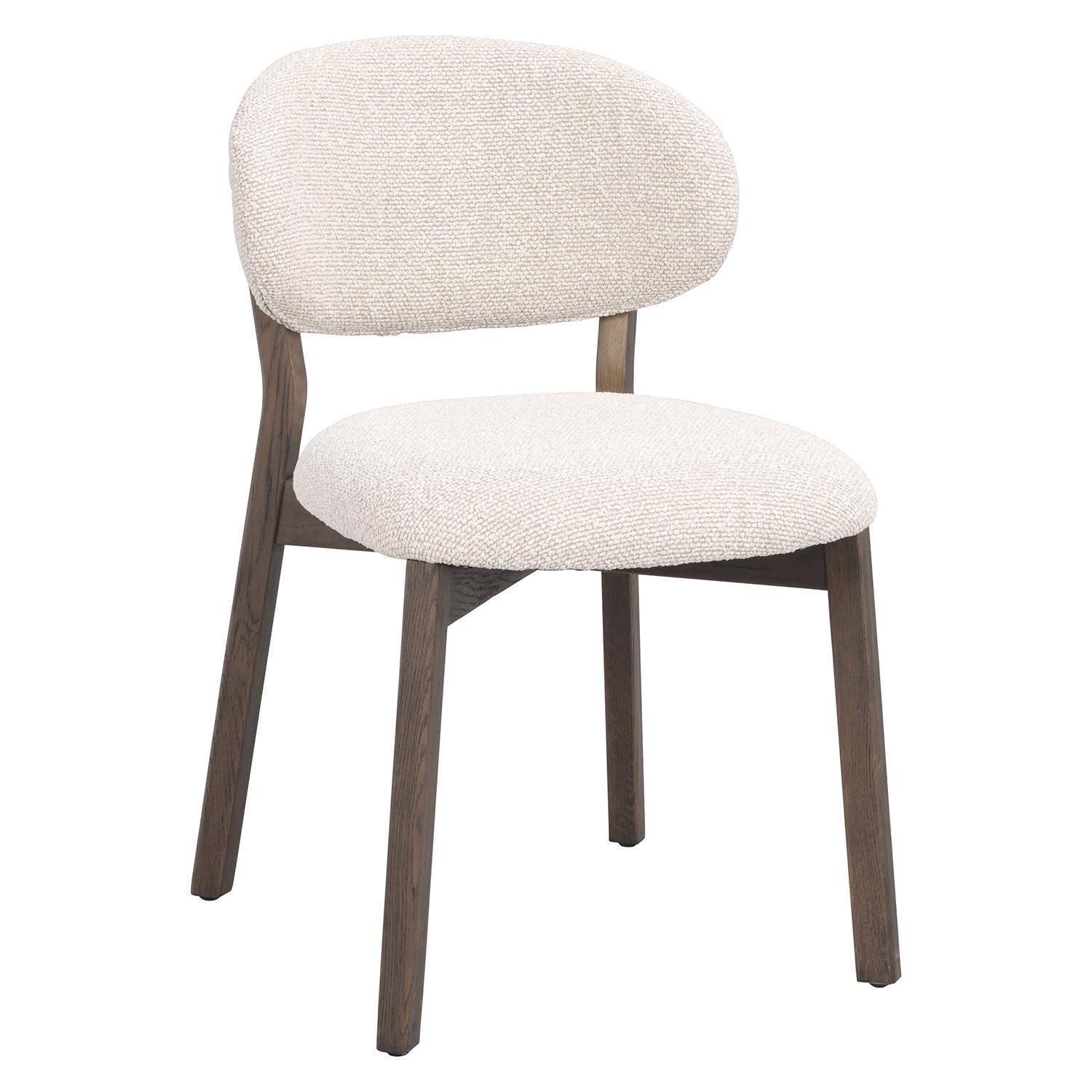Polsterstuhl PATTERSON, Beige, Braun, Eichenholz massiv, (1 St), Stoffbezug, B 50 x H 81 x T 60 cm