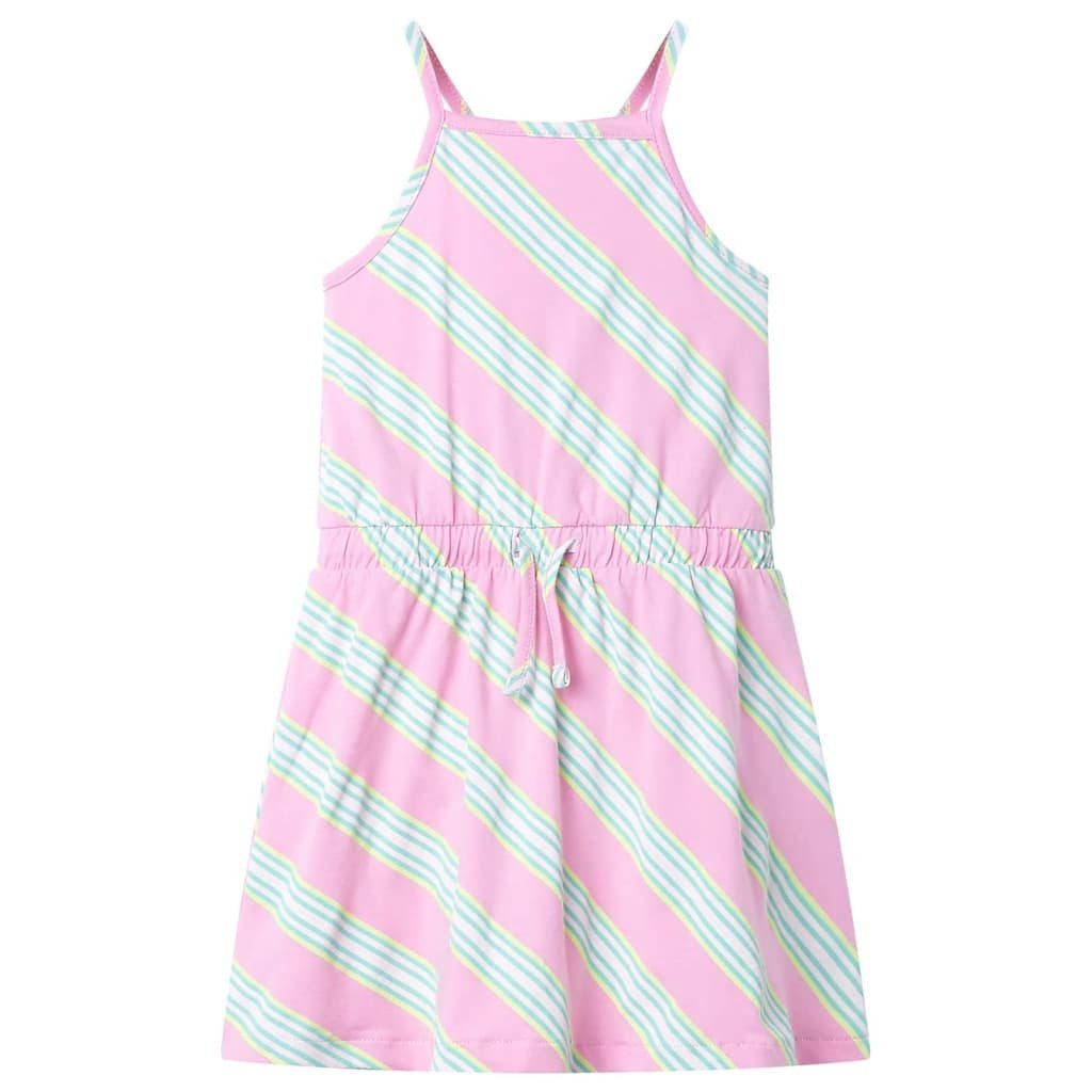 Druckkleid Kinderkleid mit Kordelzug Ärmellos Rosa 116