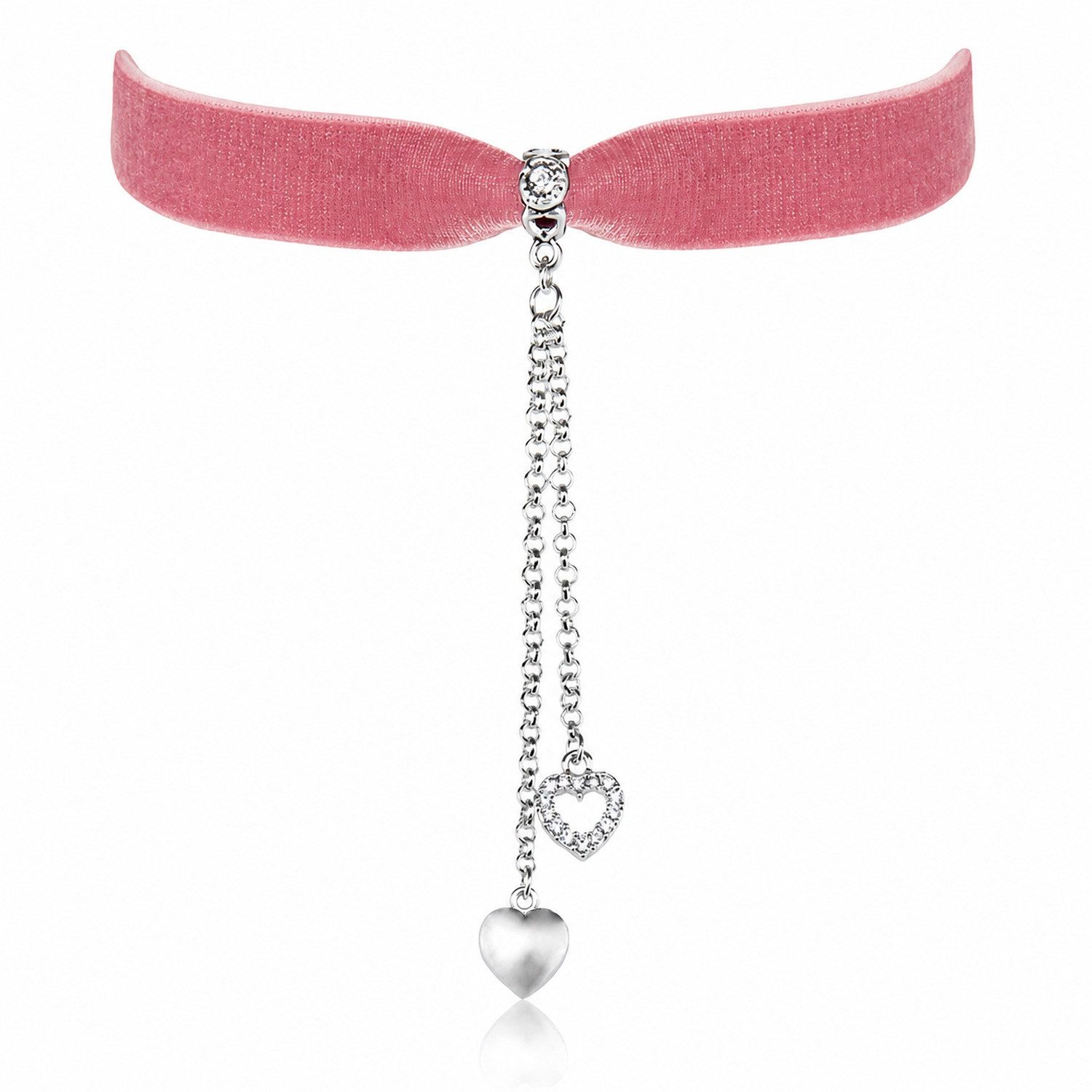 LUISIA® Collier Samt Kropfband mit Herz und Swarovski® Kristall (inkl. Schmuckbox)