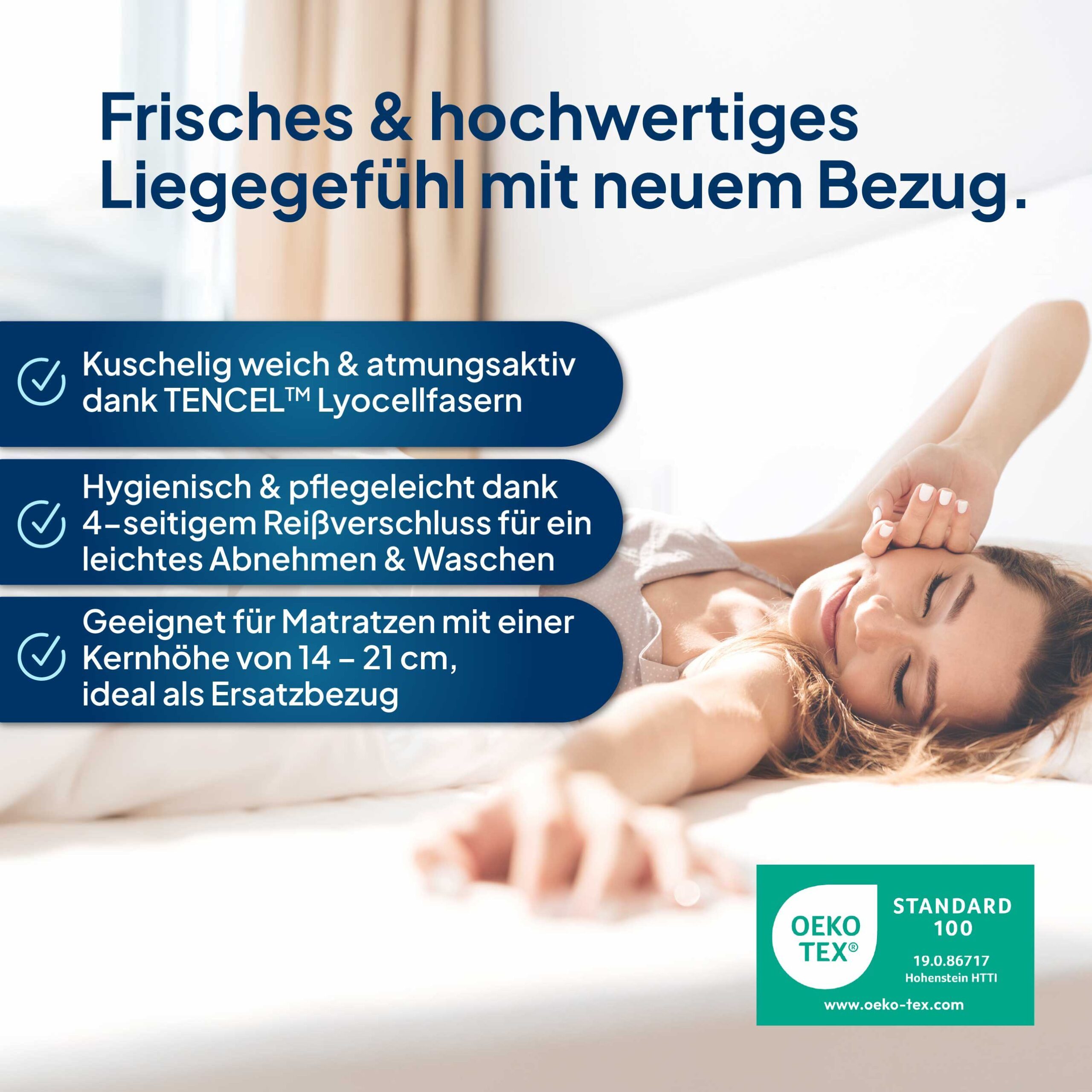 Matratzenersatzbezug TENCEL™ Lyocell Matratzenbezug mit Reißverschluss, Atm günstig online kaufen