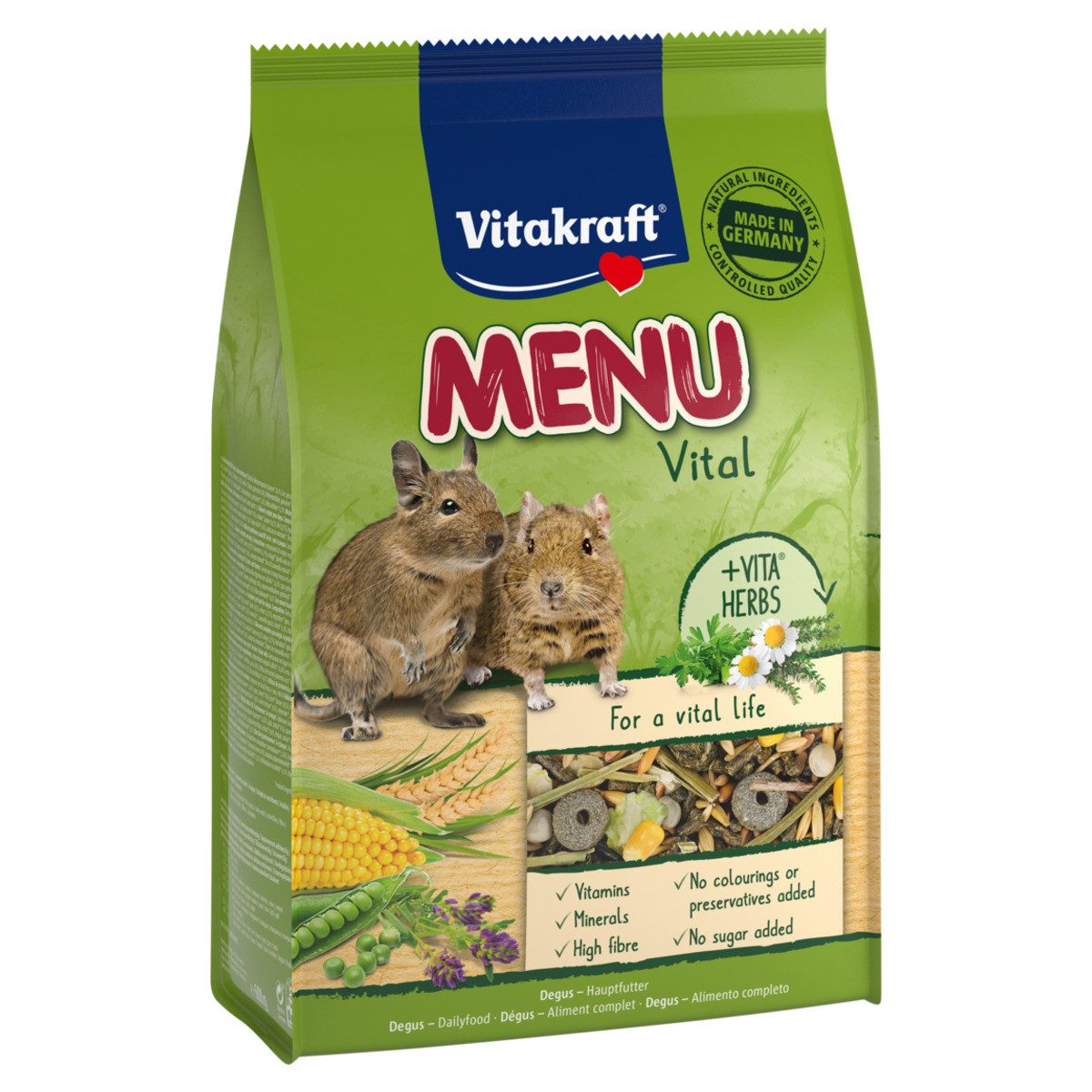 Vitakraft Menü Vital für Degus 600 g, Trockenfutter für: Kleintier