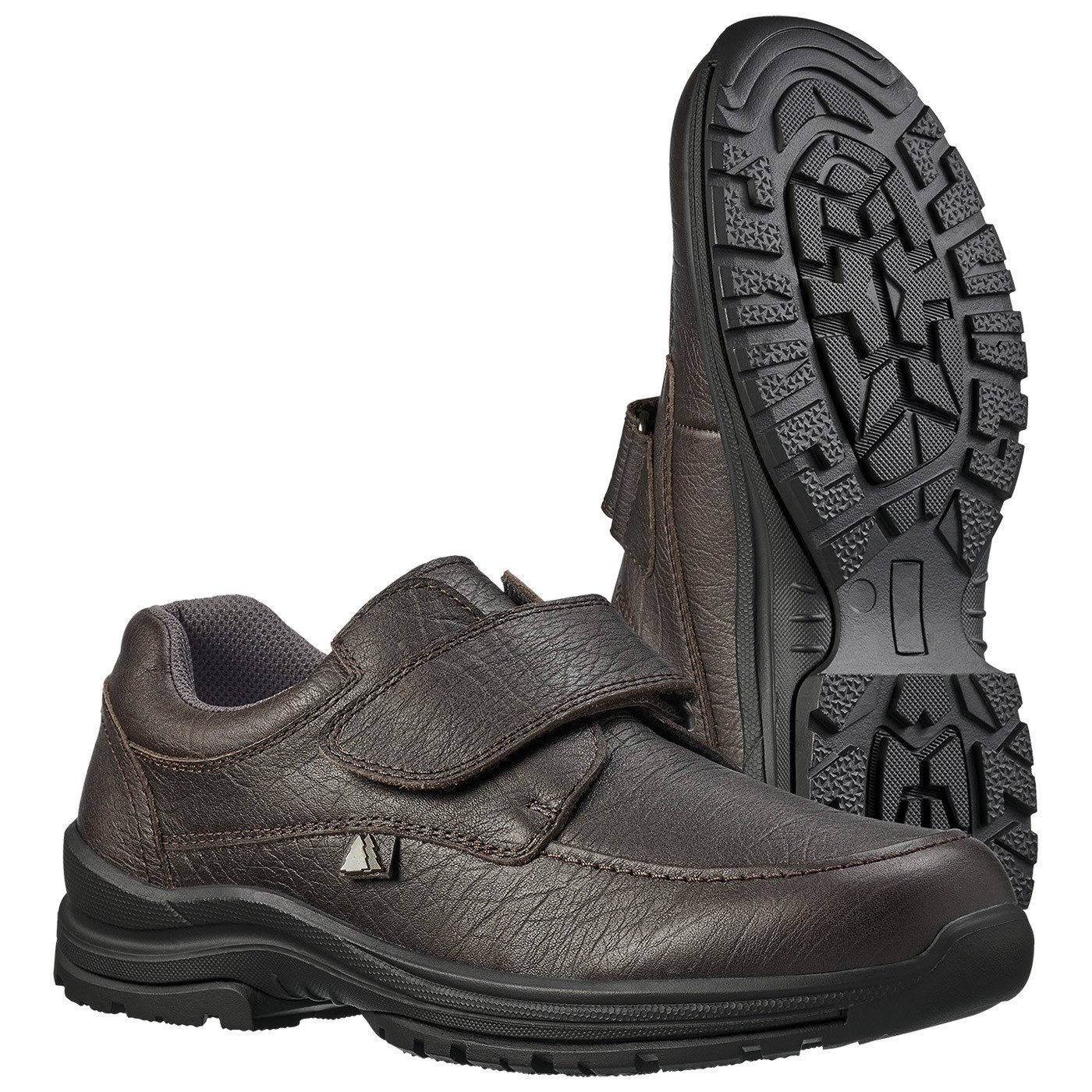 Schmidt Rindleder mit Klett Wanderschuh (auswechselbares Fußbett, griffiger Gummiprofilsohle) Wasserabweisend