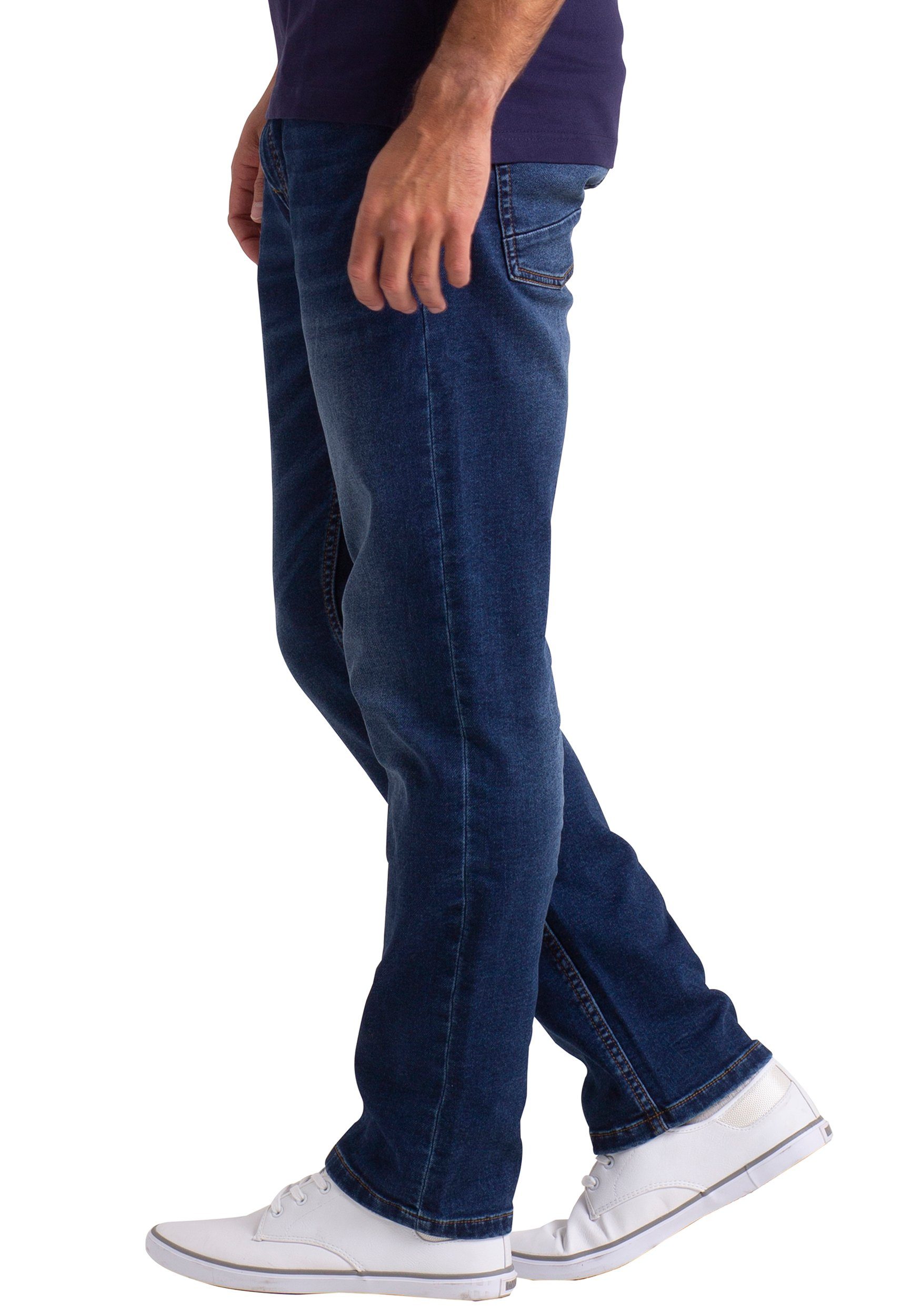 BlauerHafen Slim-fit-Jeans Herren Classic Knitted Denim günstig online kaufen