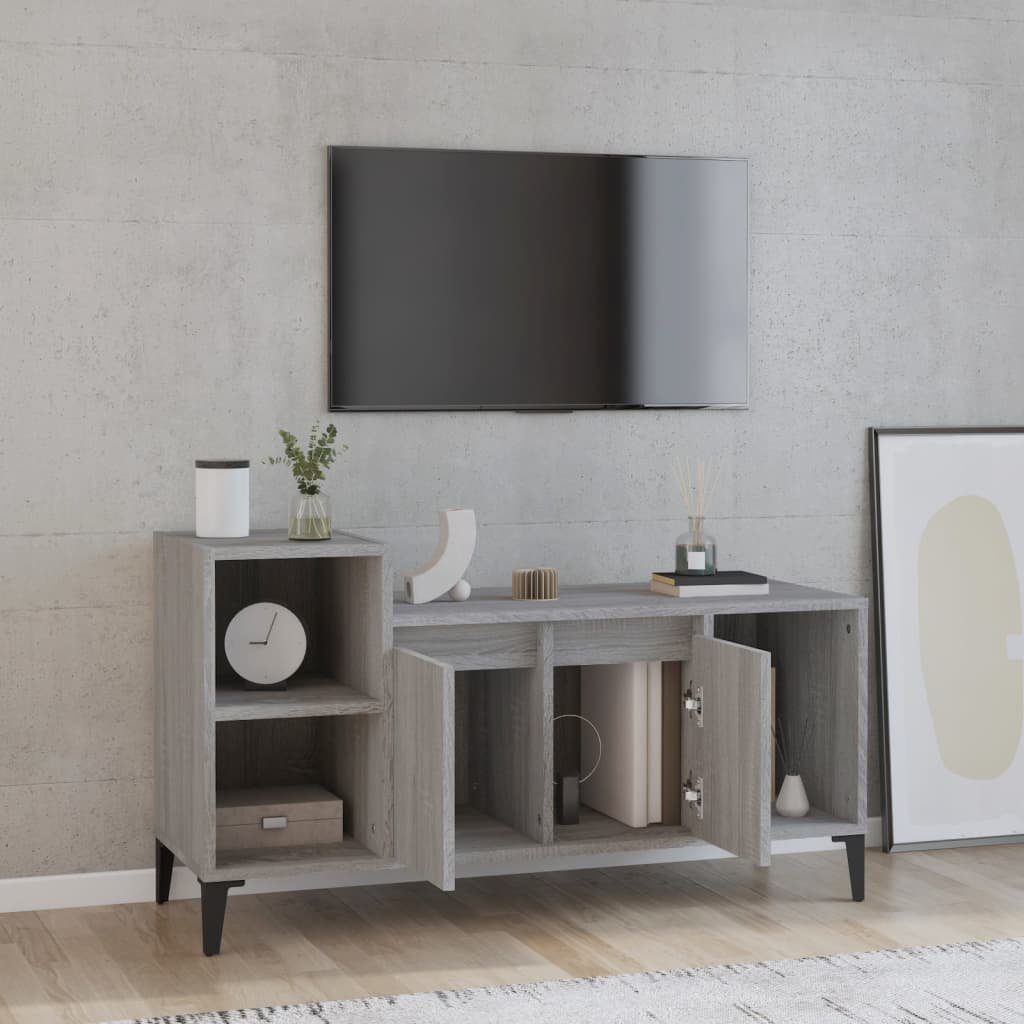 Holzwerkstoff Grau cm Sonoma TV-Schrank furnicato 100x35x55