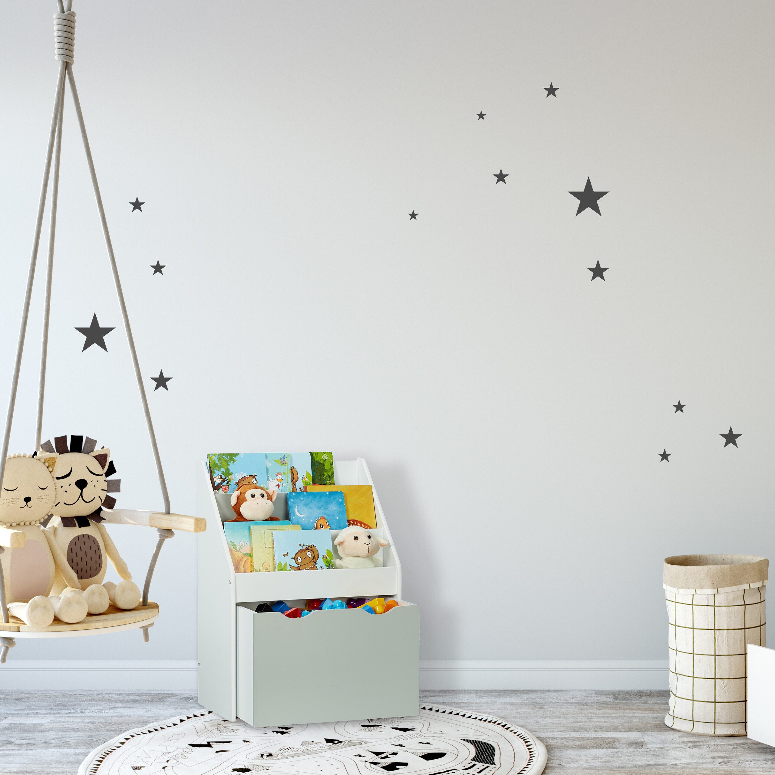 relaxdays Kinderregal mit Spielzeugkiste