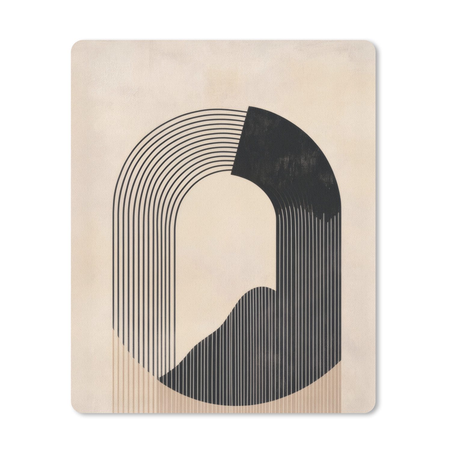 MuchoWow Mauspad Grafisches geschwungenes Muster - Beige (1-St), Gaming, Mousepad Klein, Büro Zubehör, Mausunterlage, 19x23 cm
