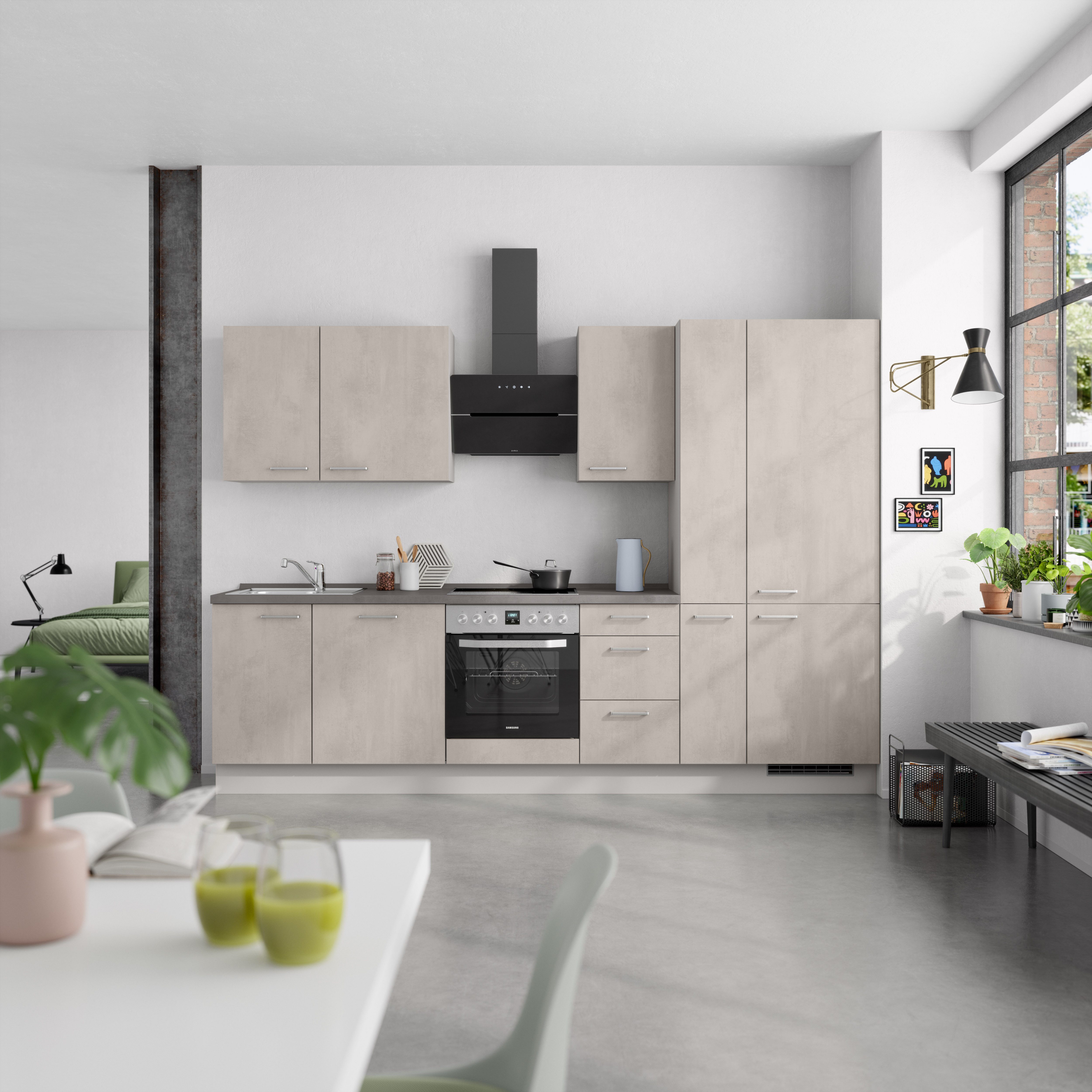 nobilia® Küchenzeile "Riva II", NEU: individuell anpassbar mit gratis Profi-Beratung, vormontiert, Breite 300 cm, Ausrichtung wählbar, wahlw. mit E-Geräten
