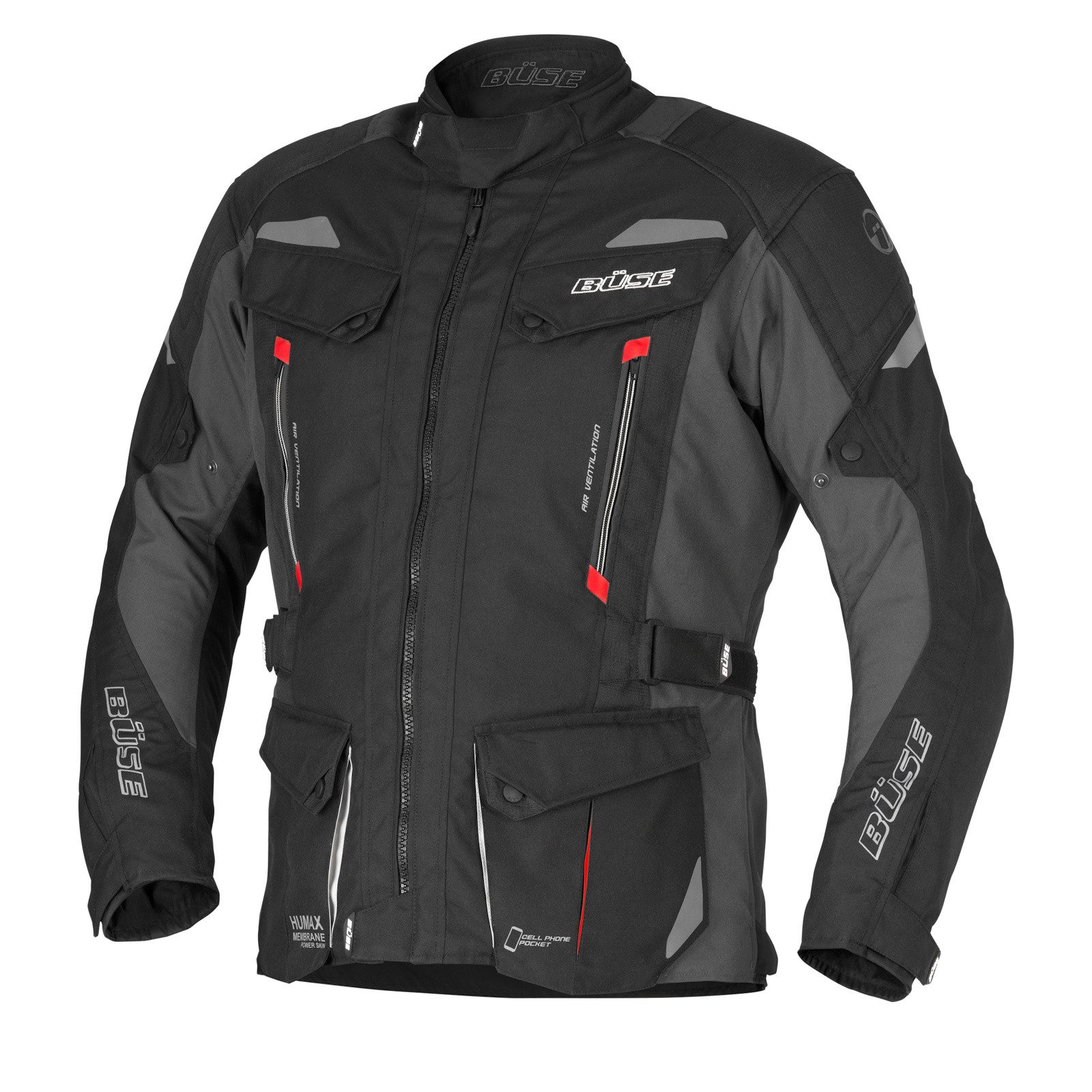 Büse Motorradjacke Büse Lago III Damen Textiljacke Schwarz 38 atmungsaktiv