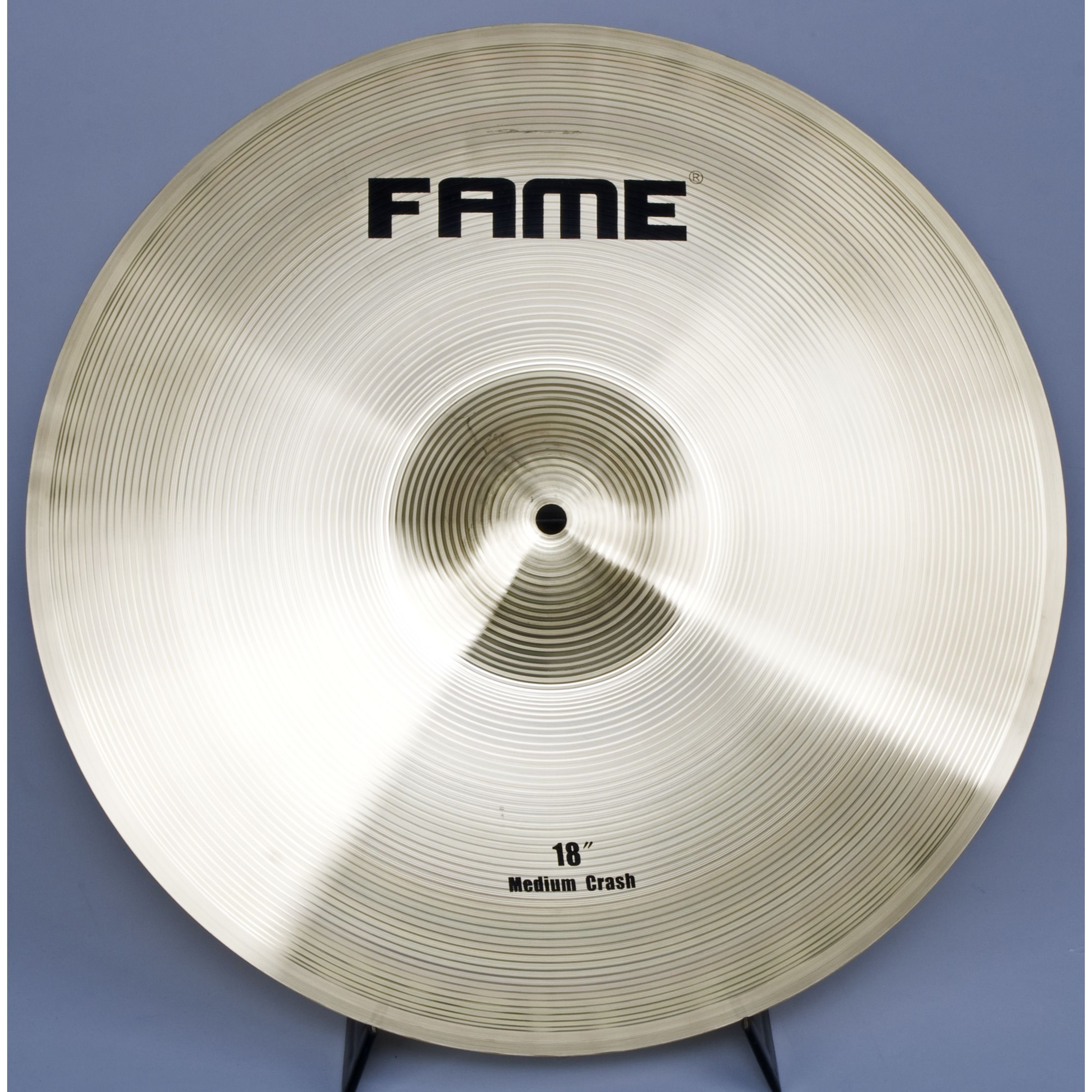 FAME Becken,Starter Crash 18" Brass Becken Einsteigerfreundlich Messing-Legierung Heller Klang Schnelle Ansprache Preis-Leistungsverhältnis 30 Tage Geld-zurück-Garantie", Cymbals, Crash Becken, Starter Crash 18", Brass Becken, Einsteigerfreundlich