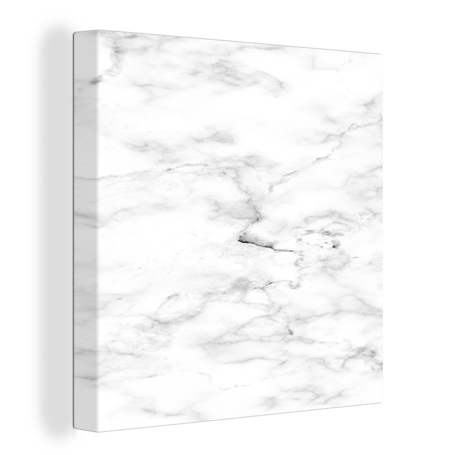 OneMillionCanvasses® Leinwandbild Marmor - Weiß - Grau, (1 St), Leinwand Bilder für Wohnzimmer Schlafzimmer
