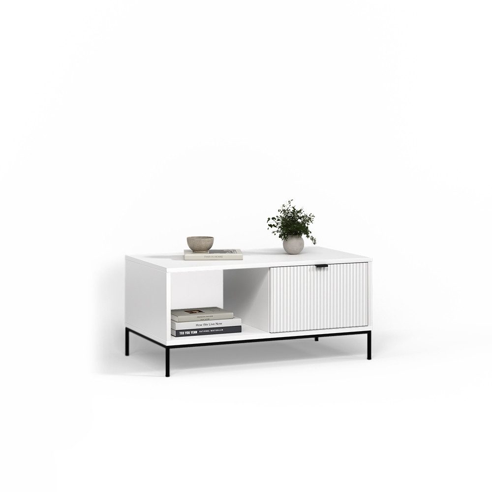 Livinity® Couchtisch Aterno, Weiß, mit einer Schublade (1-St)