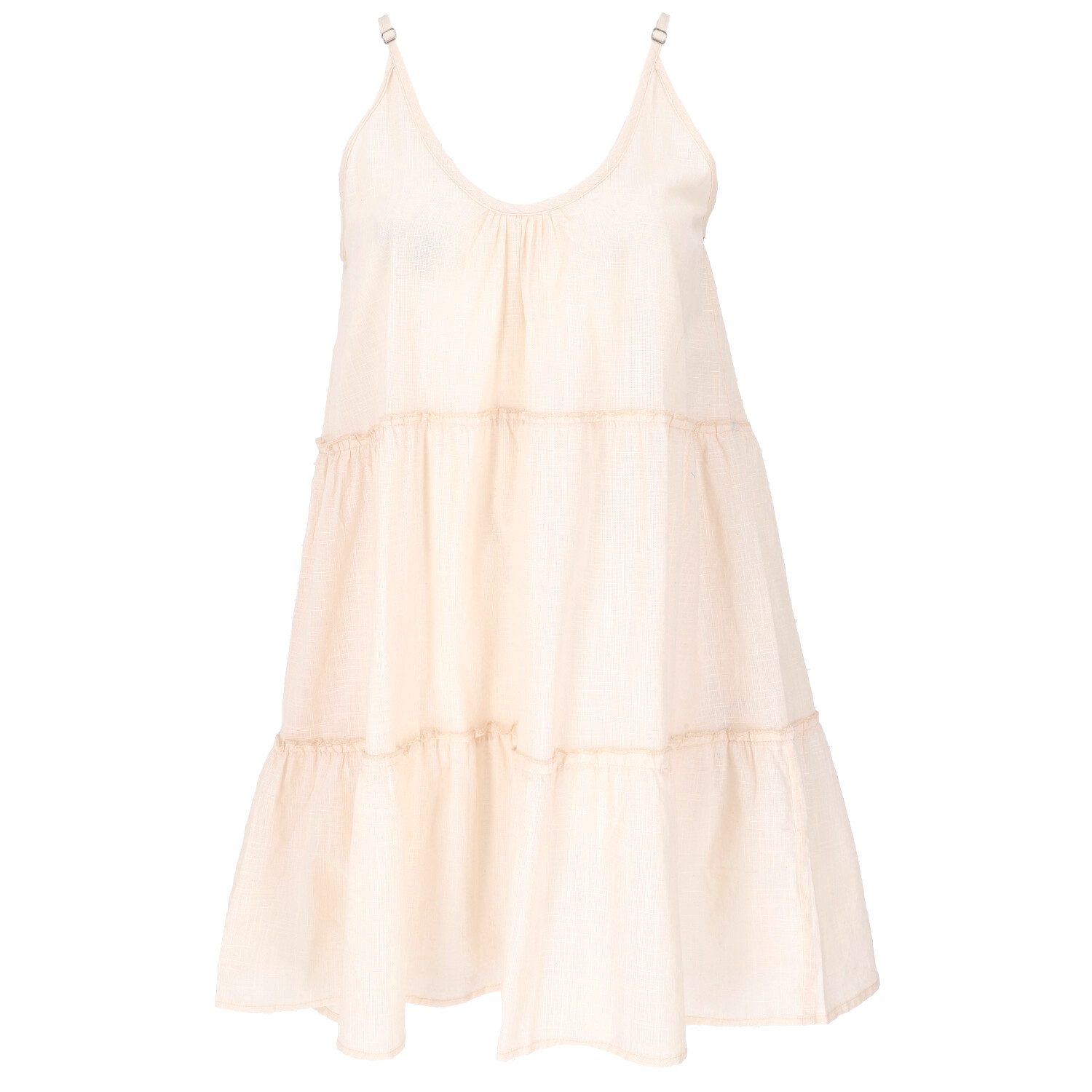 Guru-Shop Midikleid Boho Minikleid, natürliches Stufenkleid,.. alternative Bekleidung