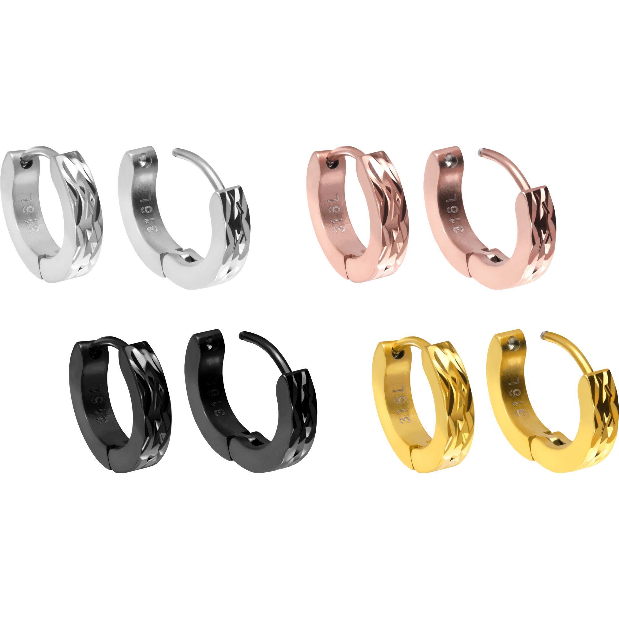 FILANGO Paar Creolen Chirurgenstahl Creolen DESIGN (Creolen, 1-tlg)