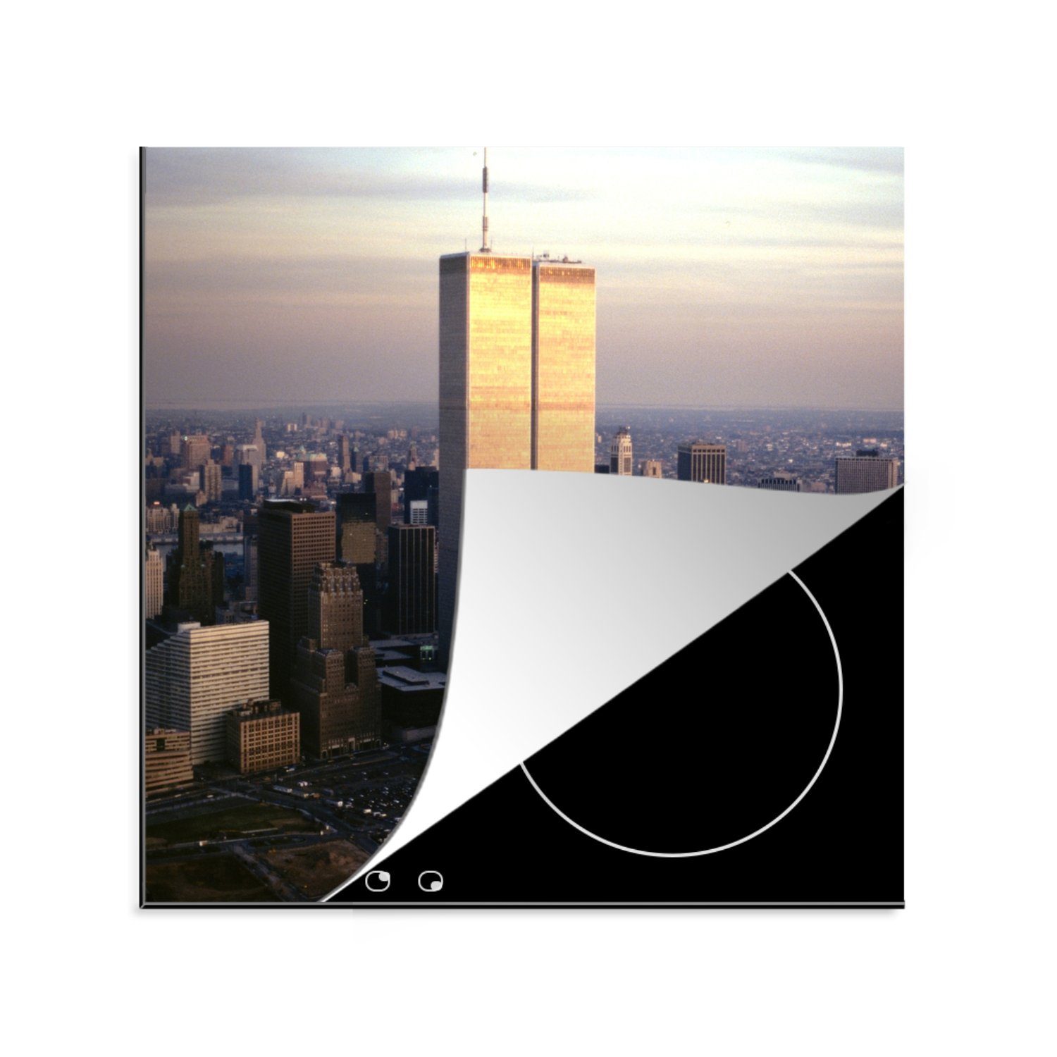 MuchoWow Herdblende-/Abdeckplatte World Trade Center - Zentrum - New York, Vinyl, (1 tlg), 78x78 cm, Ceranfeldabdeckung, Arbeitsplatte für küche