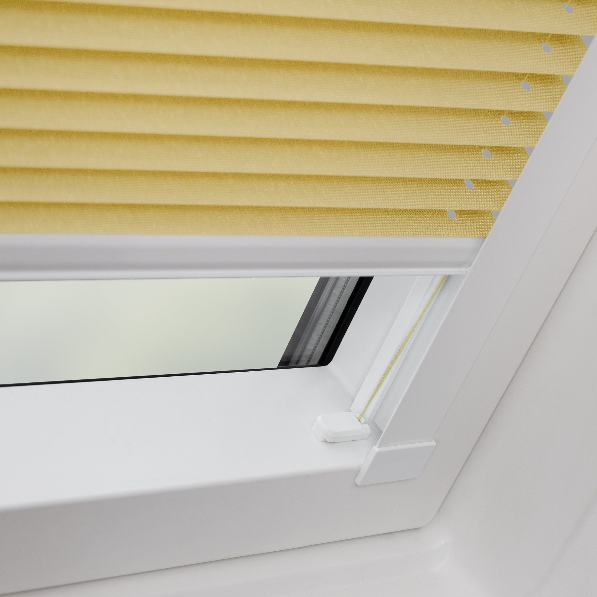Thermo LICHTBLICK Schrauben Dachfensterplissee ORIGINAL, blickdicht, Plissee, mit Gelb ORIGINAL Schraubbefestigung, LICHTBLICK Bohren, Dachfenster