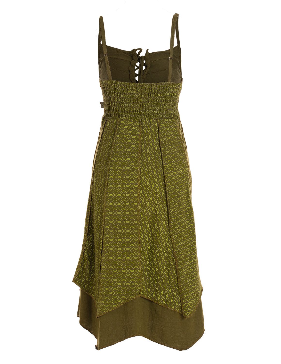 Vishes Sommerkleid Damen Sommer-Kleider längen-verstellbar Spagettiträger-Kleid Hippi, Ethno, Goa Style