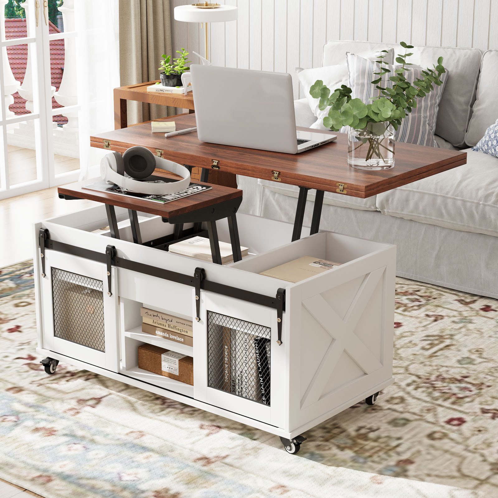 VOWNER Couchtisch 3-in-1 Multifunktions-Wohnzimmertisch, umwandelbar in Ess günstig online kaufen