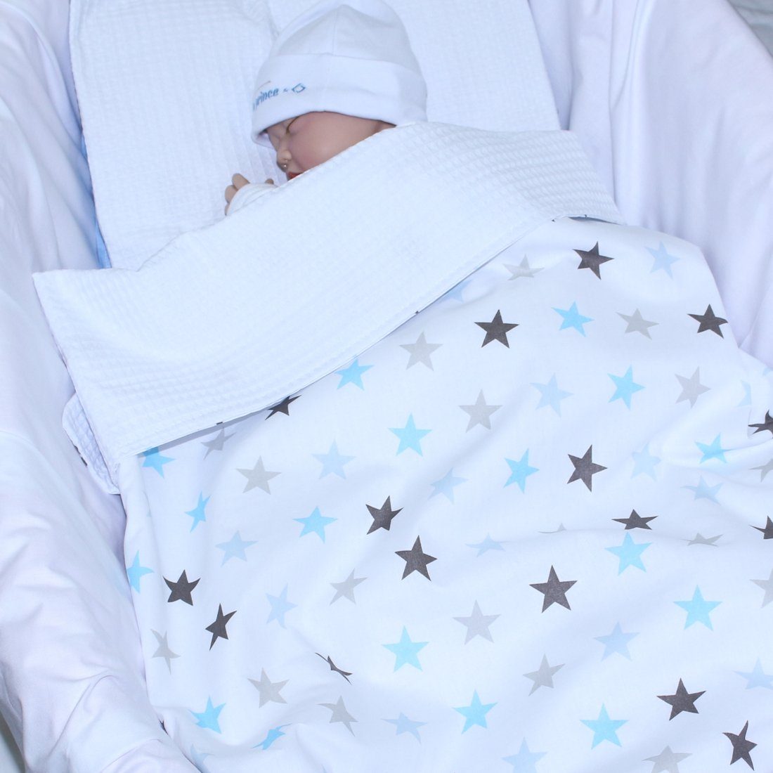 Babydecke Babydecke Waffelpiqué Baumwolle Kuscheldecke Kinderwagendecke, günstig online kaufen