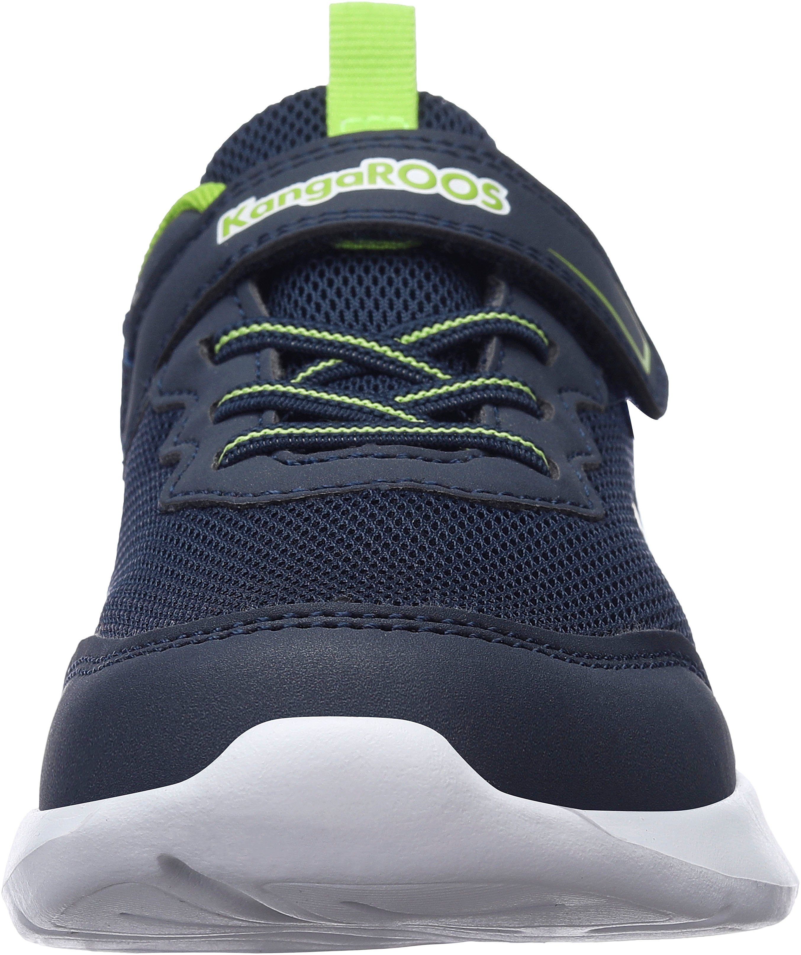 KangaROOS KL-Rise EV Sneaker und Schnürsenkeln navy-lime elastischen mit Klettverschluss