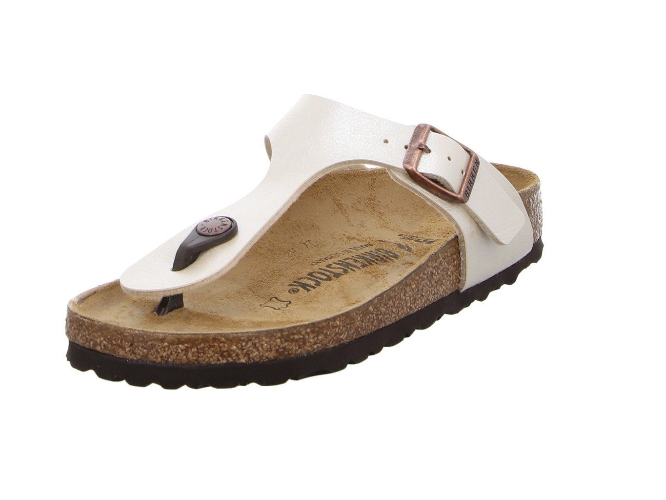 Birkenstock Gizeh beige Zehentrenner Graceful Pearl White (Schmal)