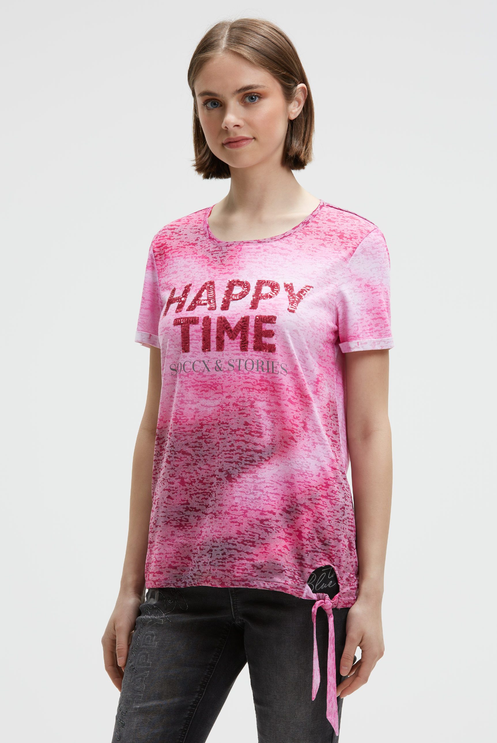 SOCCX T-Shirt SOCCX Shirt mit Ausbrenner-Effekten günstig online kaufen