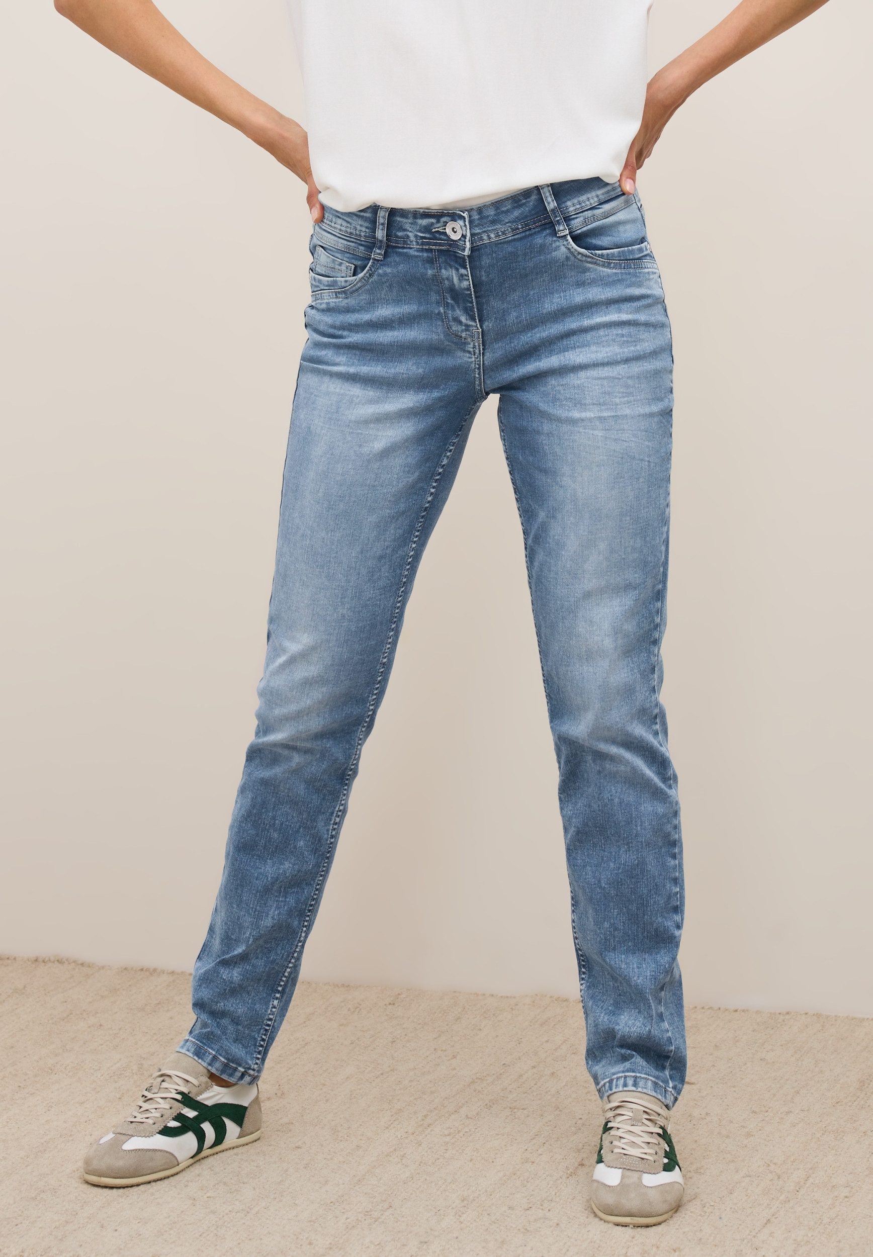 CECIL Gerade Jeans – Slim Fit Jeans mit Mid Waist