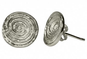 SILBERMOOS Paar Ohrstecker Gewölbte Ohrstecker mit Spiral-Muster, 925 Sterling Silber