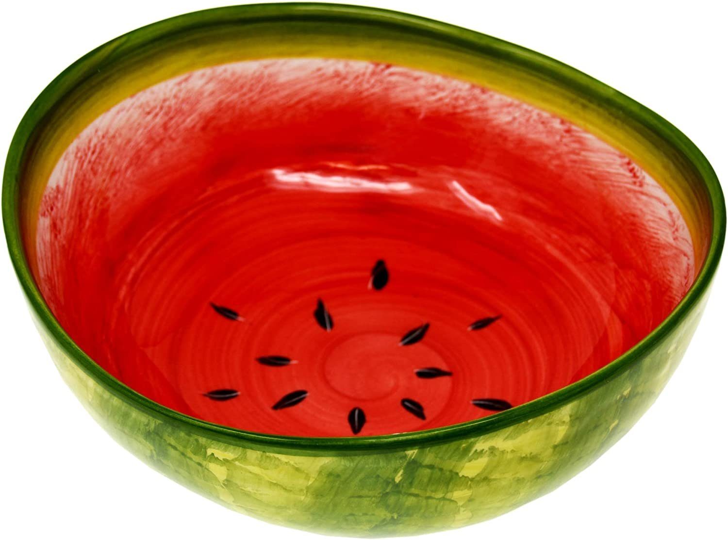 Salatschüssel Keramik, 20 rund Ø Handbemalte Lashuma Obstschale cm (1-tlg), Melone,