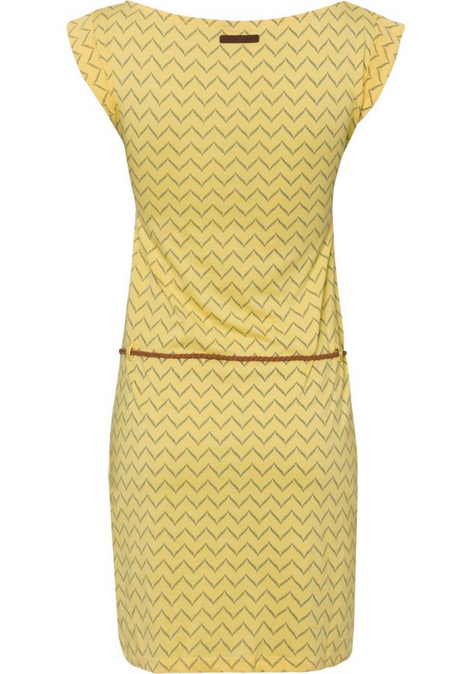 Ragwear Shirtkleid »TAG ZIG ZAG« (2-tlg., mit abnehmbarem Gürtel) mit "Zig Zag" Alloverprint in gelb