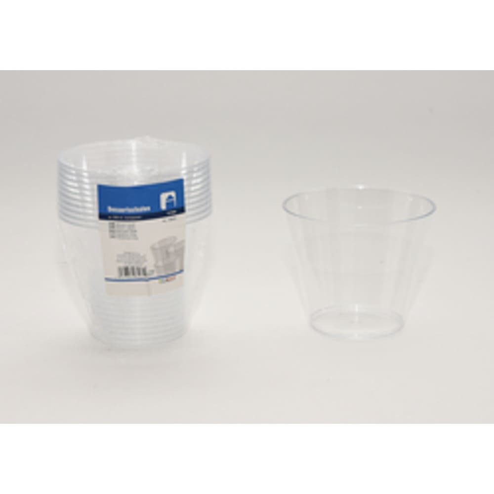 HundB Dessertschale 10 Dessertschalen, Ø 9 cm oben, Ø 5cm unten, transparent, ca. 200 ml, Kunststoff, (Stück, 10-tlg), Schüsseln Becher Schalen Behälter Gefäße Cups Bowls Klar