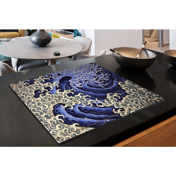 MuchoWow Herdblende-/Abdeckplatte Männliche Welle - Gemälde von Katsushika Hokusai Vinyl (1 tlg) Ceranfeldabdeckung Arbeitsplatte für küche AV10479