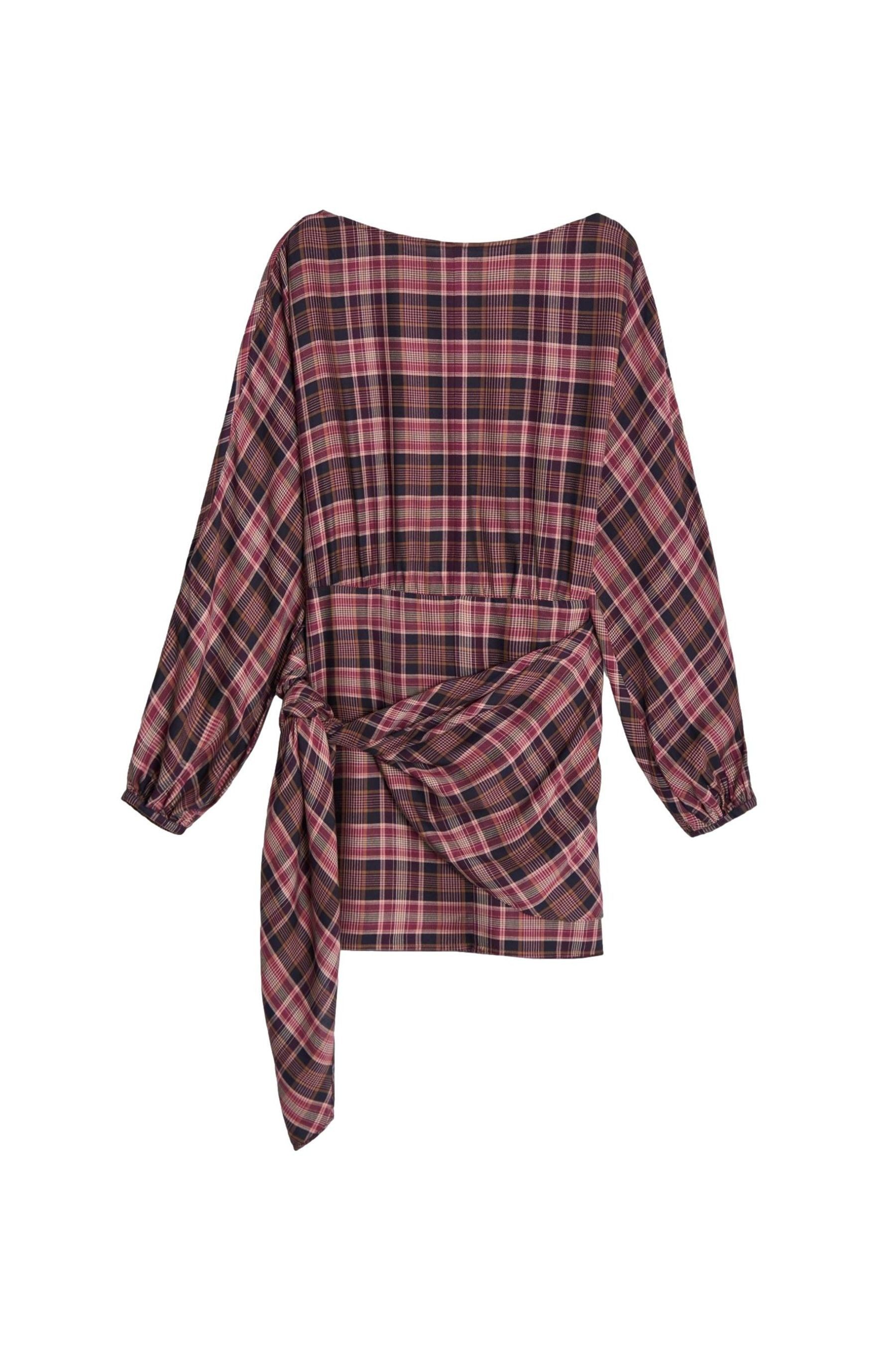 Bhoem Karokleid Kleid mit Rückenschnürung und Karomuster (1-tlg)