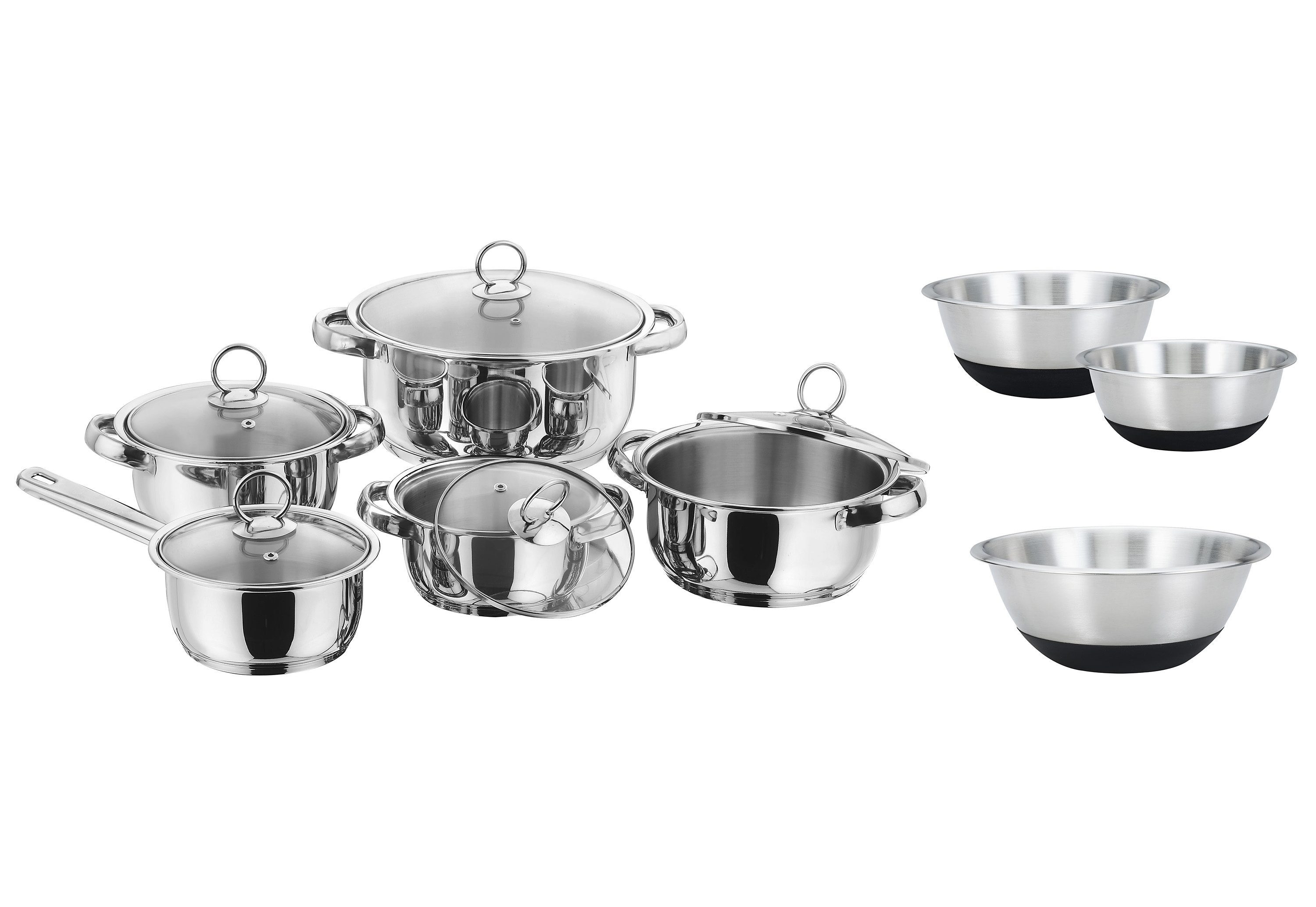 KING Topf-Set Silver (Set, New Edelstahl 13-tlg), Line, Induktion