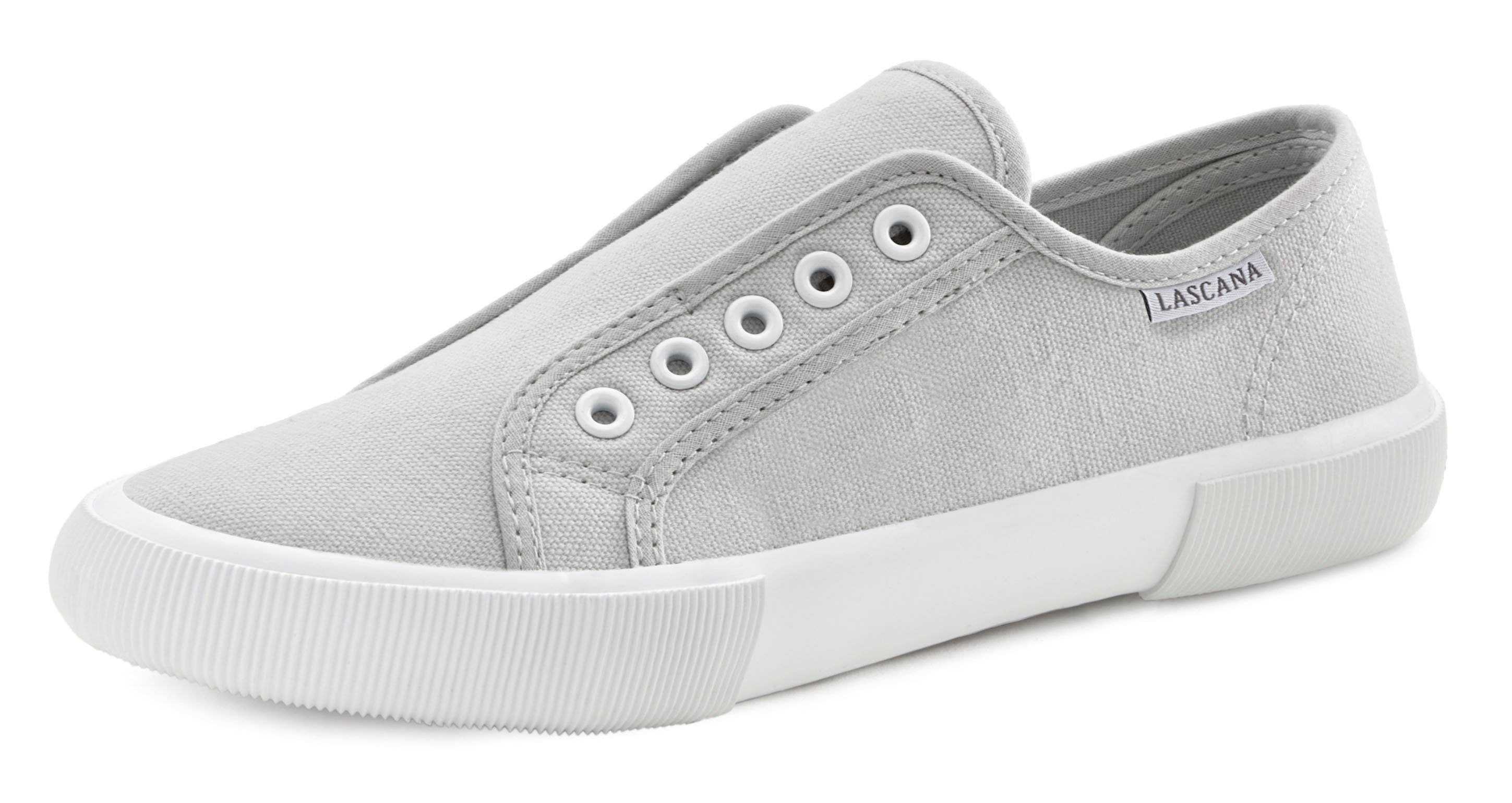 LASCANA Slip-On-Sneaker, Sneaker Slipper, Halbschuh bequem zum Reinschlüpfen VEGAN