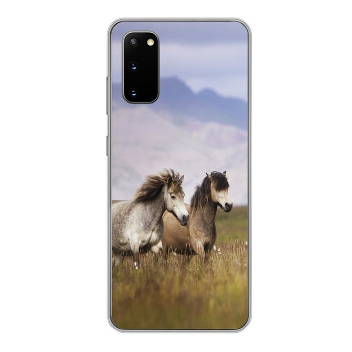 MuchoWow Handyhülle Pferde - Gras - Berge Phone Case Handyhülle Samsung Galaxy S20 Silikon Schutzhülle