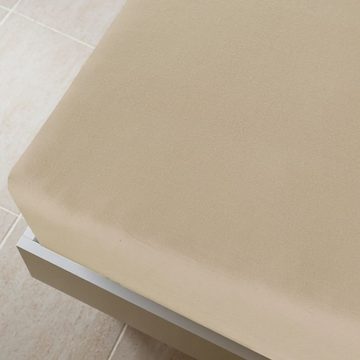 Tagesdecke Spannbettlaken Jersey Taupe 90x200 cm Baumwolle, vidaXL