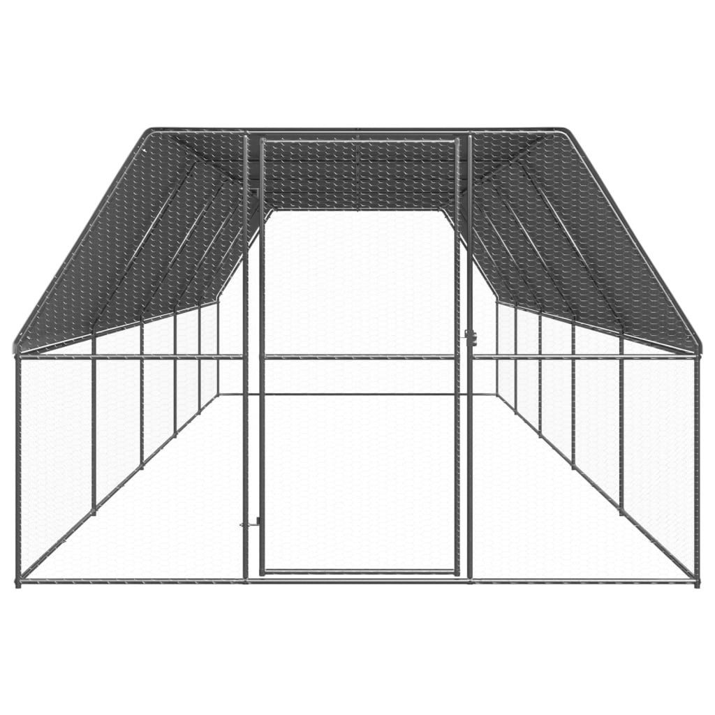 vidaXL Hühnerstall, Outdoor-Hühnerkäfig 3x10x2 m Verzinkter Stahl